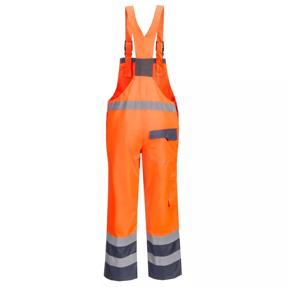 Portwest S488ONR, Hi-Vis Breathable Contrast Rain Bib and Brace, Orange/Navy, image 2, gallery thumbnail