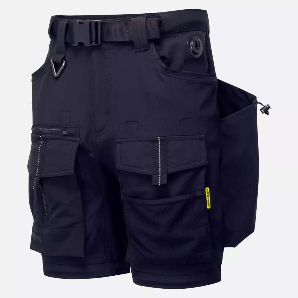 Portwest BX321BKY, Ultimate Modular 3-in-1 Trousers, Black/Yellow, image 6, gallery thumbnail