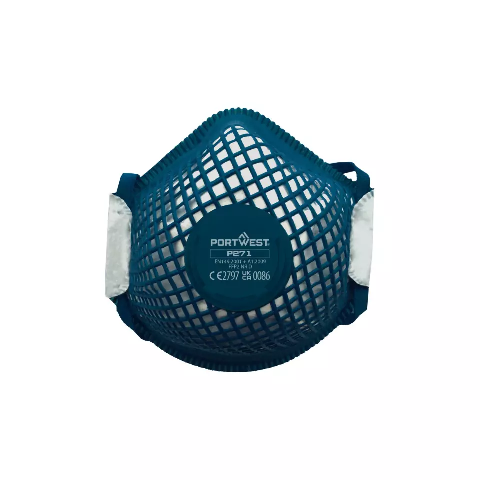 Portwest P271WHR, ERGONET FFP2 Valved Dolomite Respirator, White, image 1, gallery thumbnail