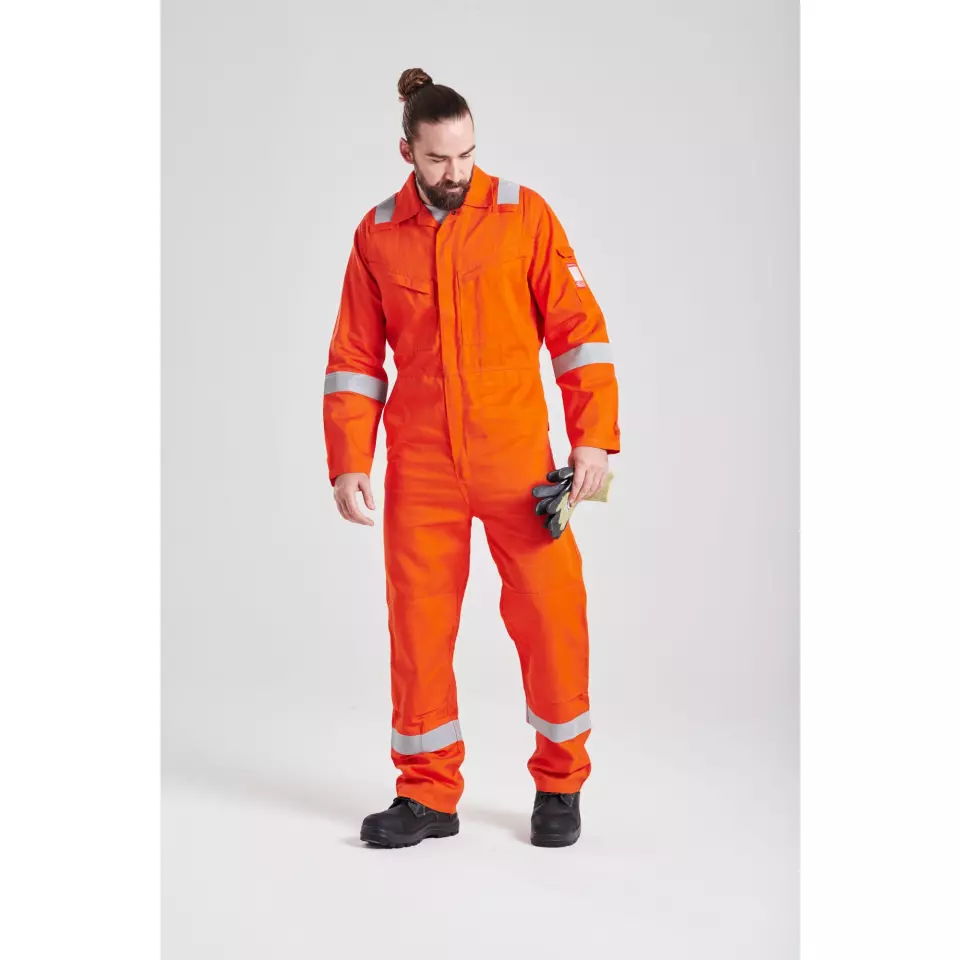 Portwest FR21ORR, Bizflame Work FR Super Lightweight Anti-Static Coverall, Orange, image 3, gallery thumbnail