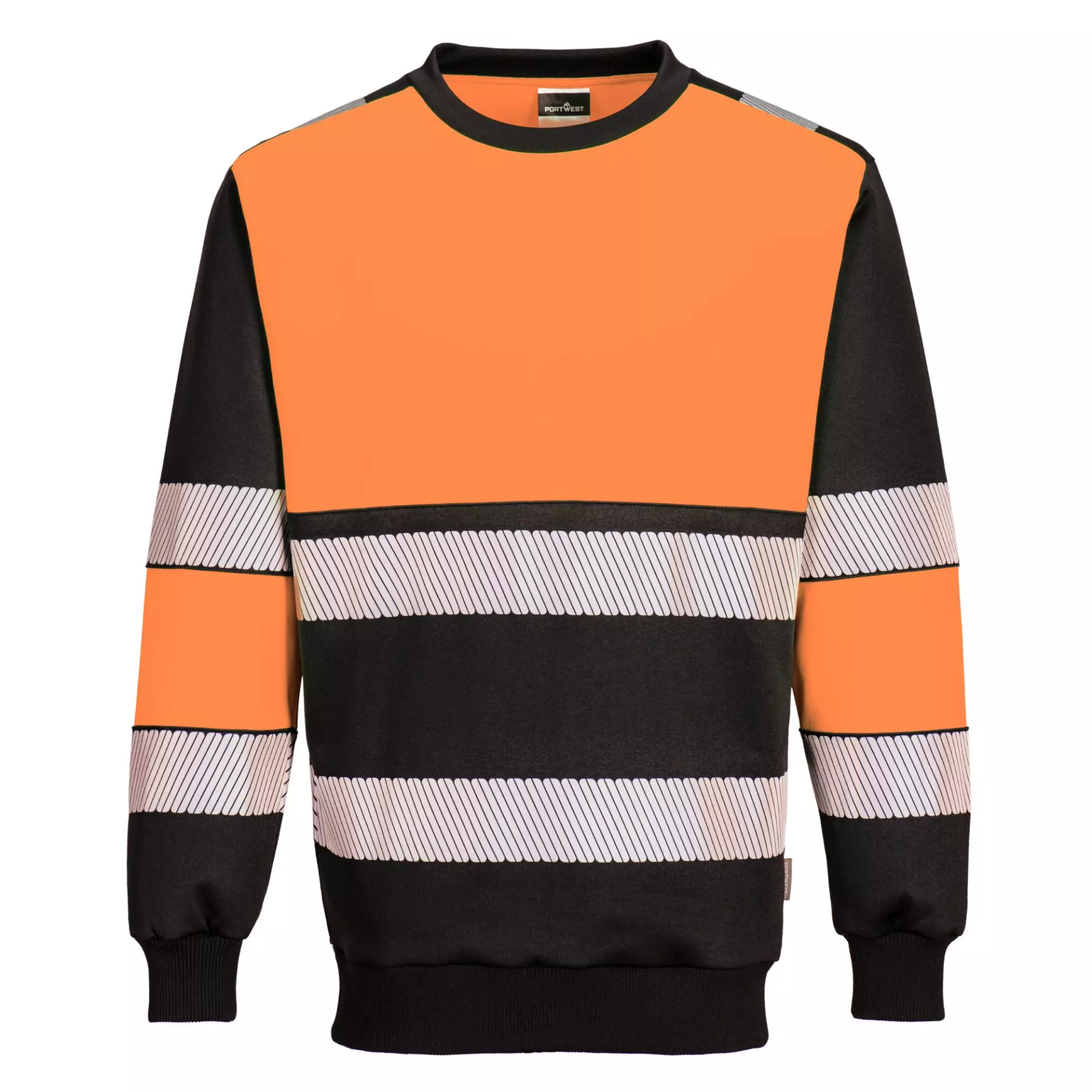 Portwest PW376OBR, PW3 Hi-Vis Sweatshirt Klasse 1, Orange/Schwarz, image 1