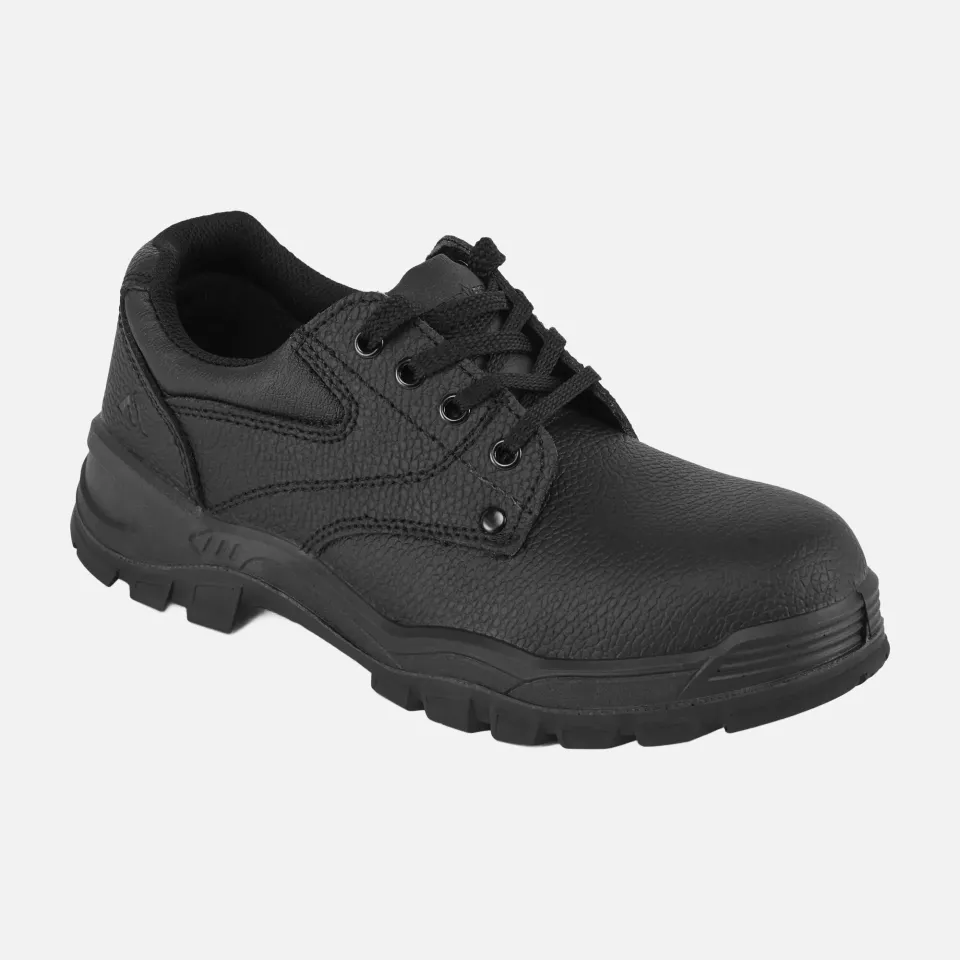 Portwest FW14BKR, Steel Split Leather Low Shoe S1P SR, Black, image 2, gallery thumbnail
