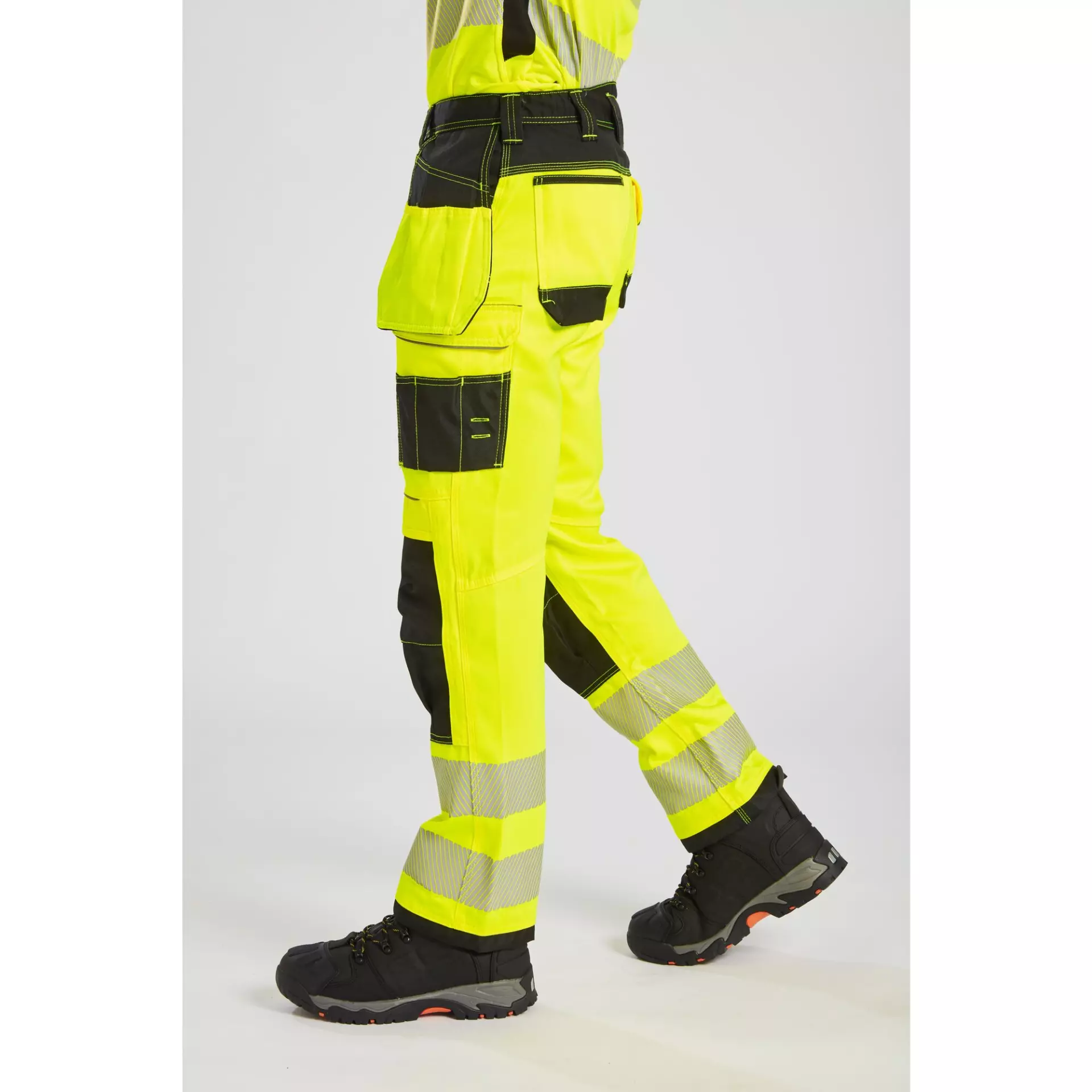 Portwest T501YBR, PW3 Hi-Vis Holster Pocket Work Trousers, Yellow/Black, image 7