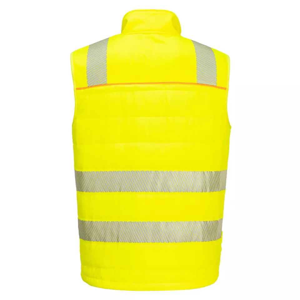 Portwest DX479YBR, DX4 Hi-Vis Hybrid Baffle Bodywarmer, Yellow/Black, image 2, gallery thumbnail
