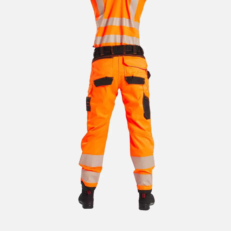 Portwest PW385OBR, PW3 Hi-Vis Women's Stretch Work Trousers, Orange/Black, image 3, gallery thumbnail