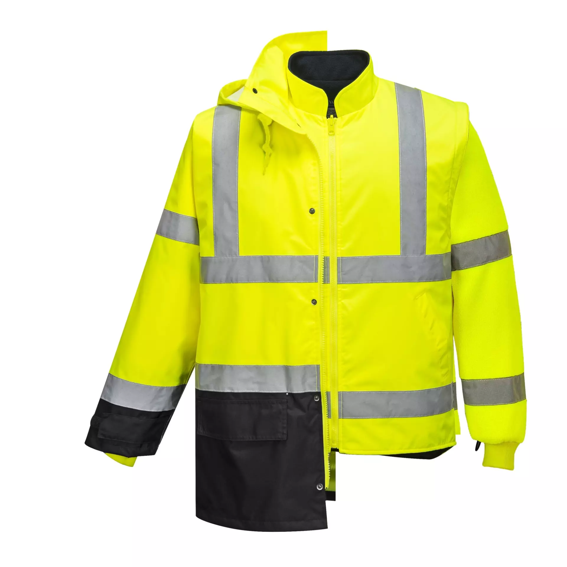 Portwest S768YBR, Warnschutz 5-in-1 Kontrast Executive Jacke, Gelb/Schwarz, image 8