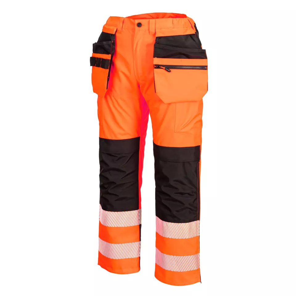 Portwest PW356OBR, PW3 Hi-Vis Rain Trousers, Orange/Black, image 4, gallery thumbnail