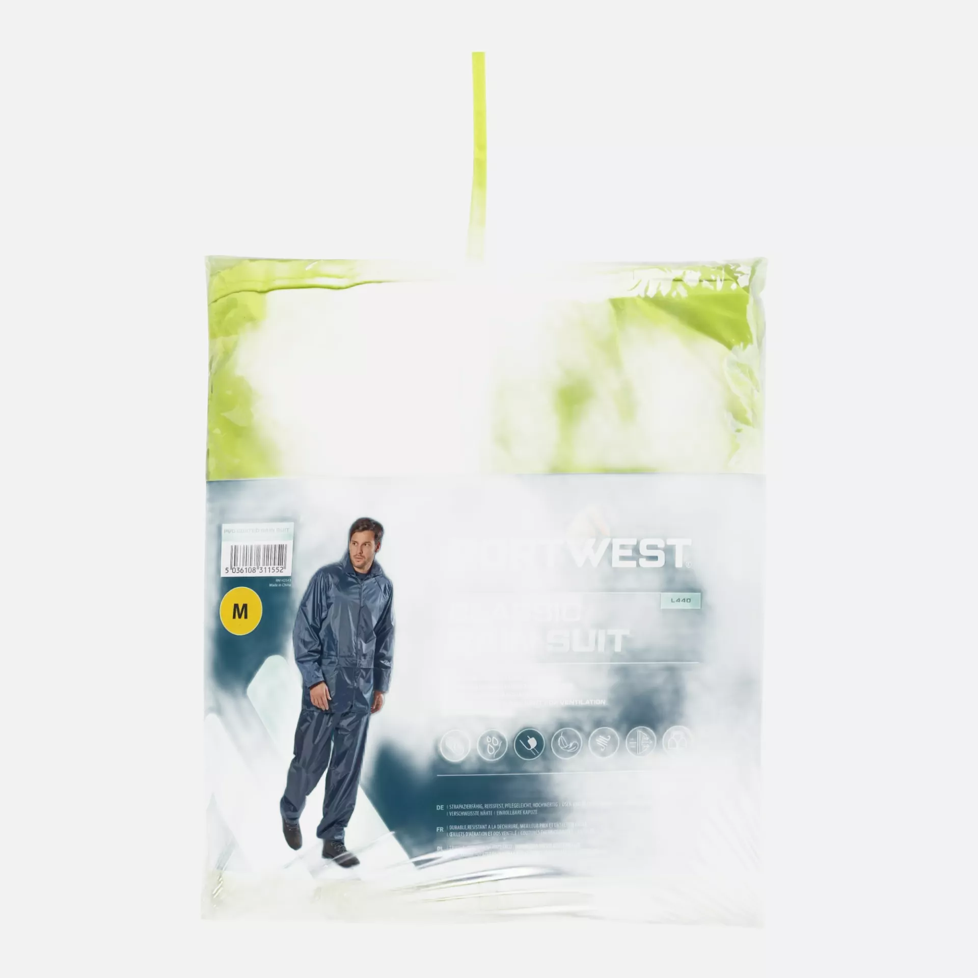 Portwest L440YER, Essentials Rainsuit (2 Piece Suit), Yellow, image 1