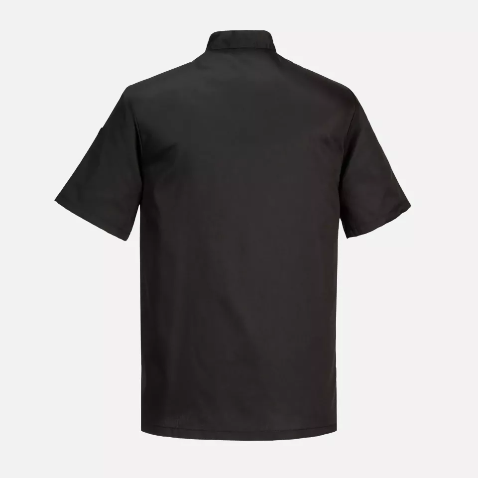 Portwest C734BKR, Chef's Kent Jacket S/S, Black, image 2, gallery thumbnail