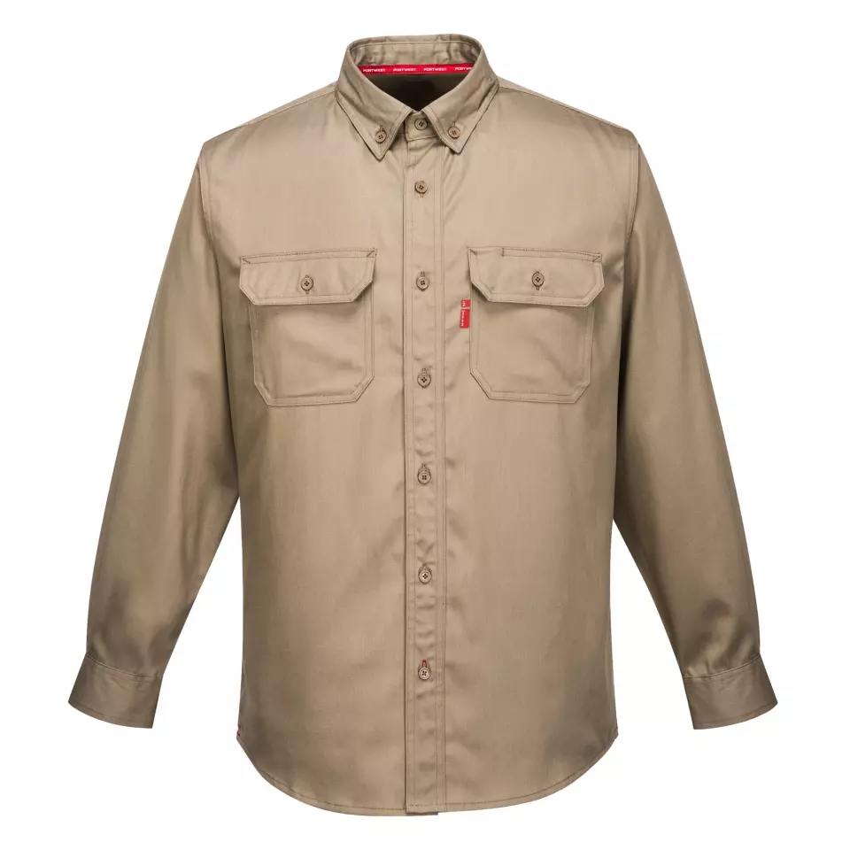 Portwest FR89KHR, Bizflame 88/12 Flammhemmendes Arbeitshemd, Khaki, image 1, gallery thumbnail