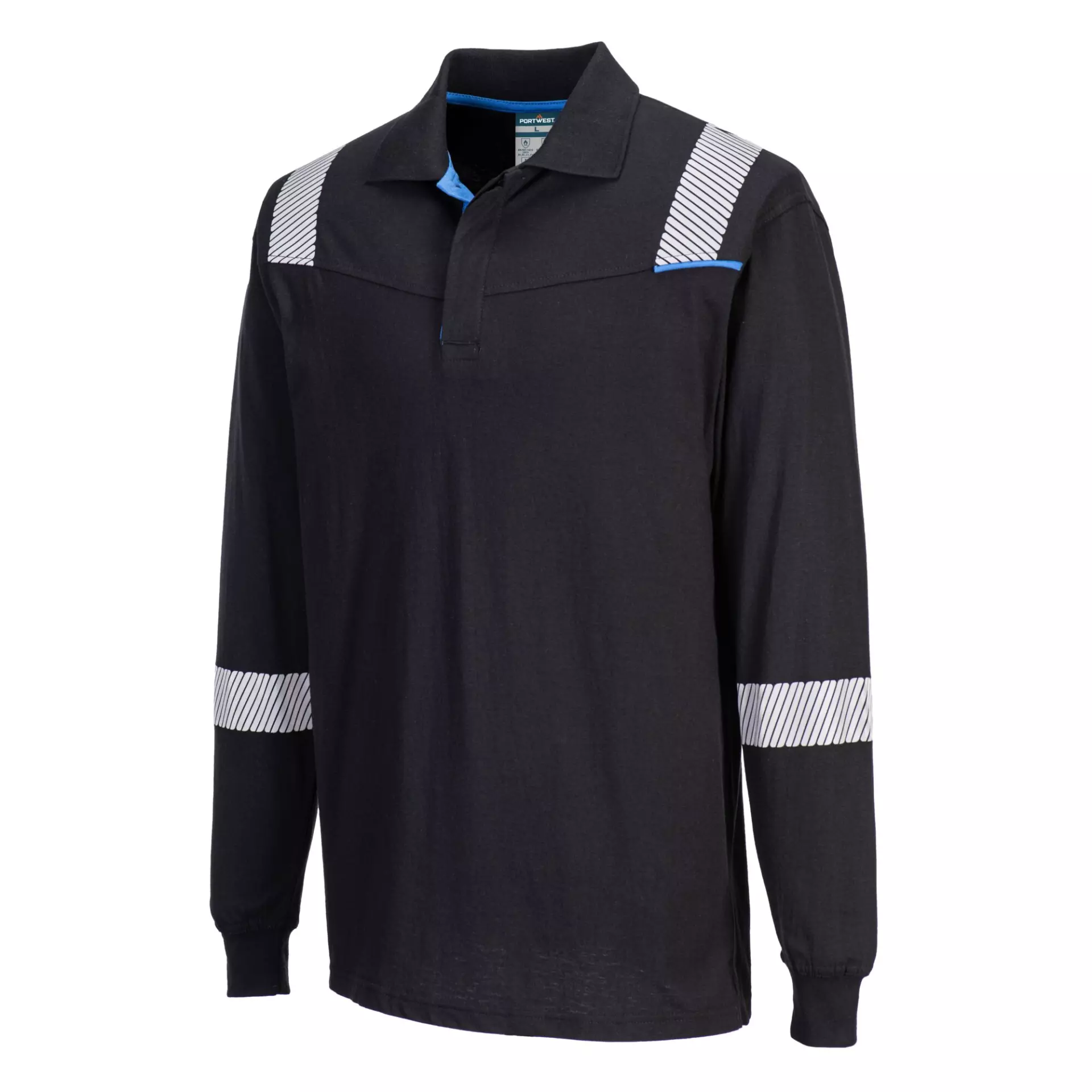 Portwest FR711BKR, WX3 FR Modaflame Long Sleeve Polo, Black, image 7