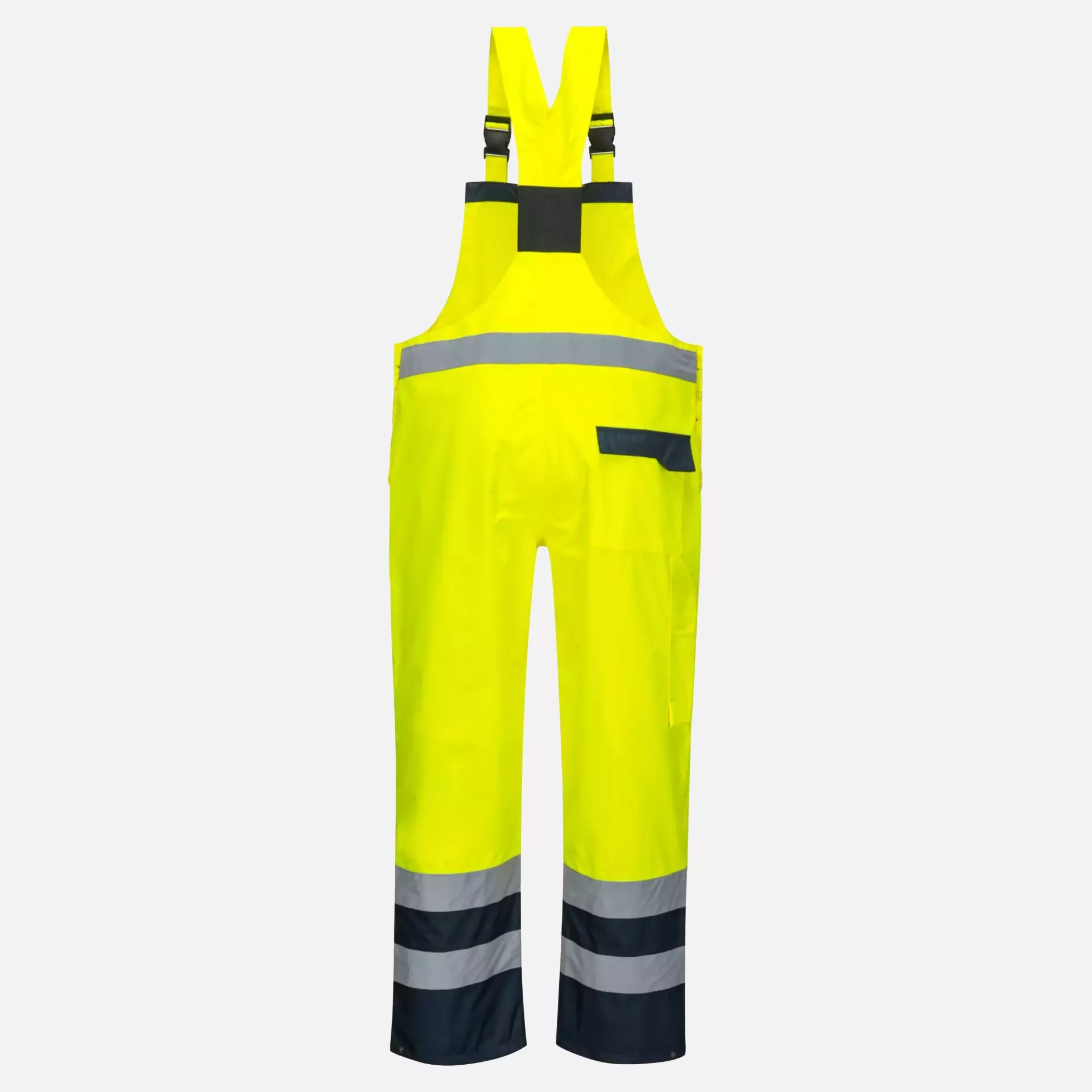 Portwest S488YNR, Hi-Vis Breathable Contrast Rain Bib and Brace, Yellow/Navy, image 2