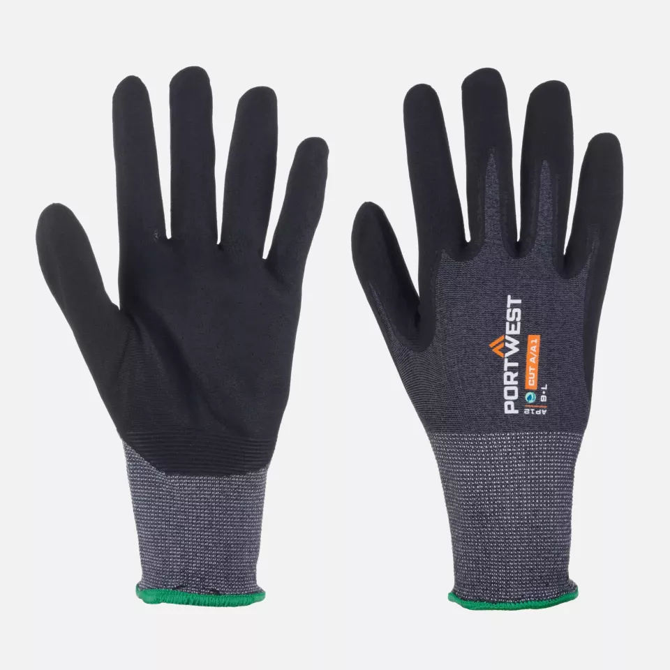 Portwest AP12G8R, SG Grip15 Eco Nitrile Glove, Grey/Black, image 3, gallery thumbnail
