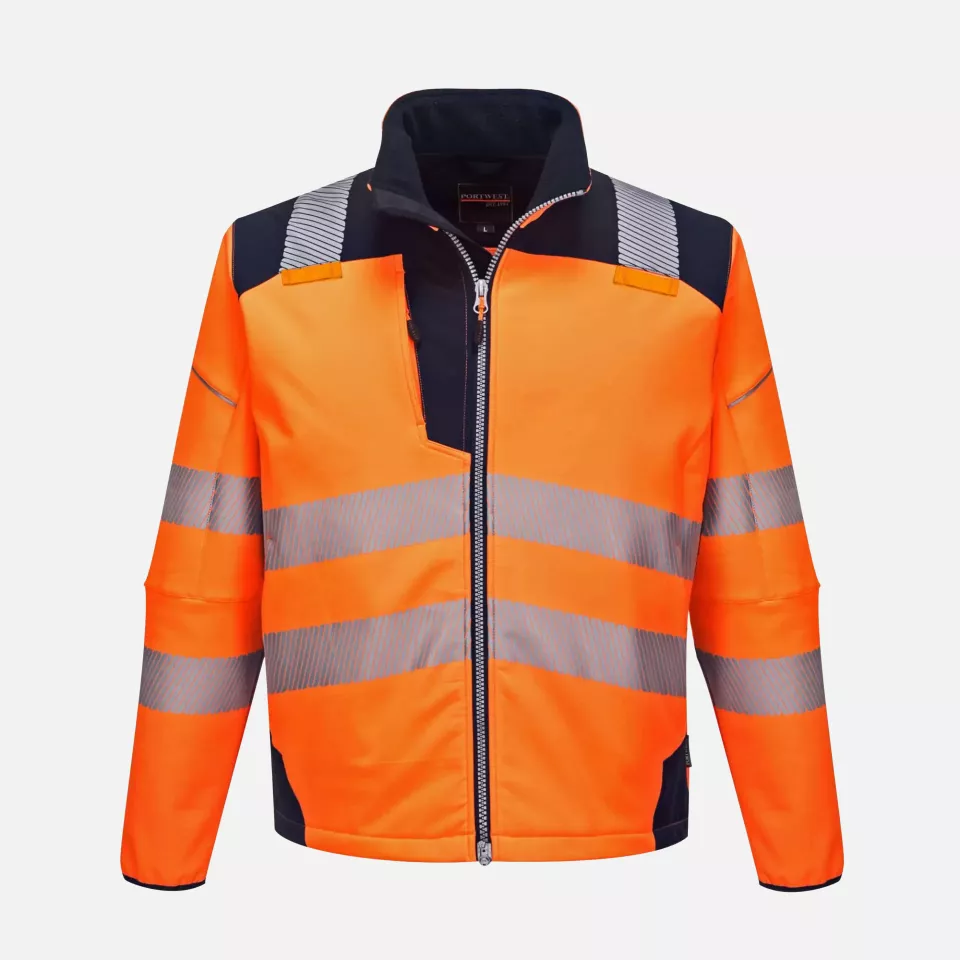 Portwest T402ONR, PW3 Hi-Vis Softshell (3L), Orange/Navy, image 1, gallery thumbnail