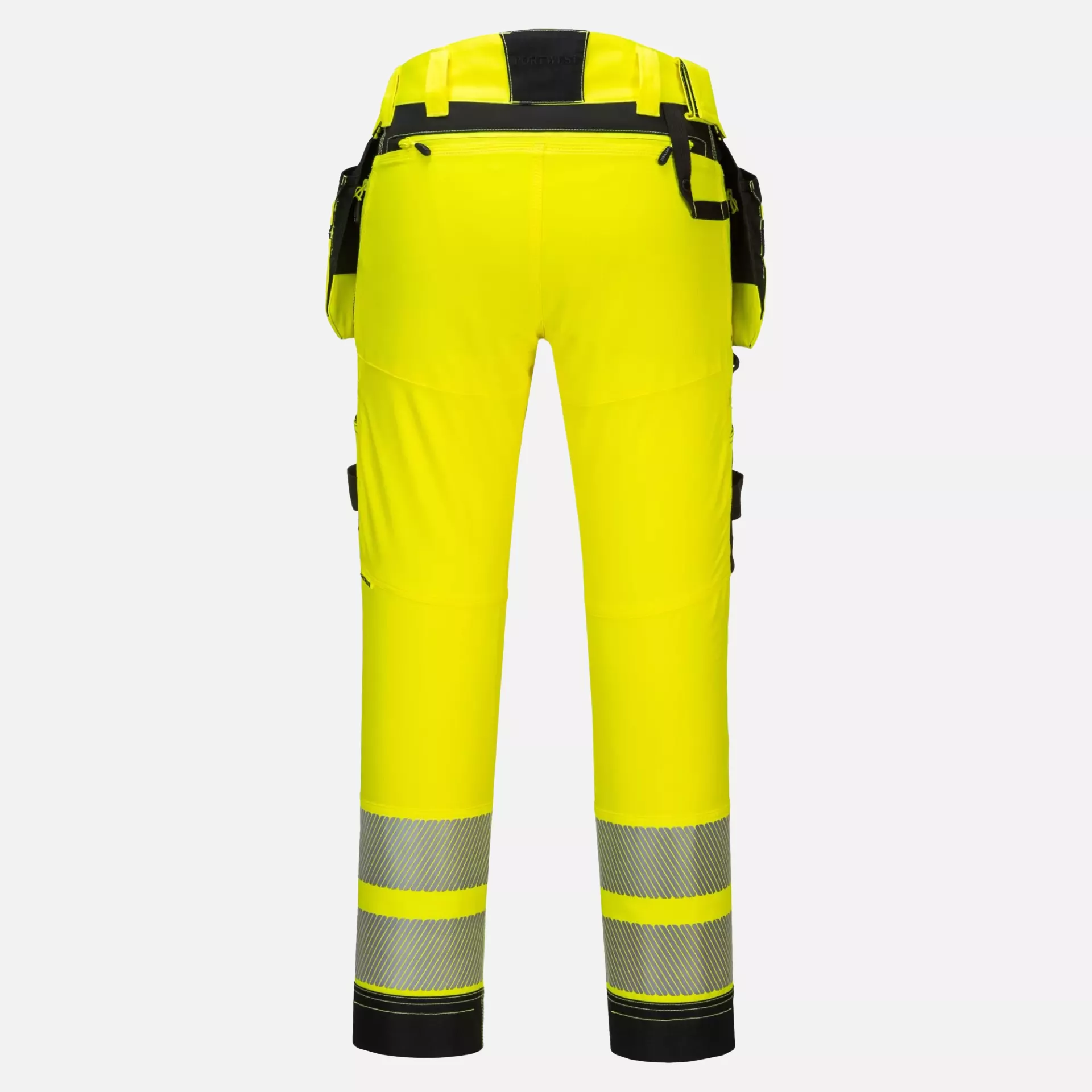 Portwest DX442YBR, DX4 Hi-Vis Detachable Holster Pocket Trousers, Yellow/Black, image 2