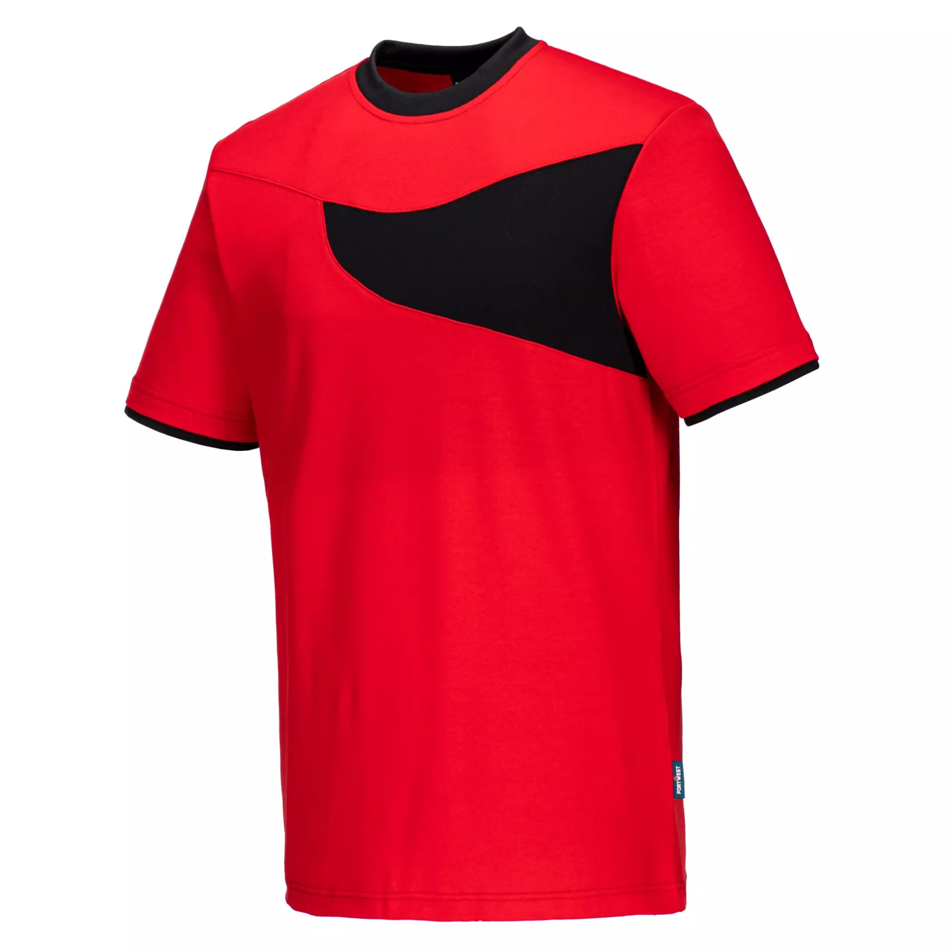 Portwest PW211RBK, PW2 Cotton Comfort T-Shirt S/S, Red/Black, image 3