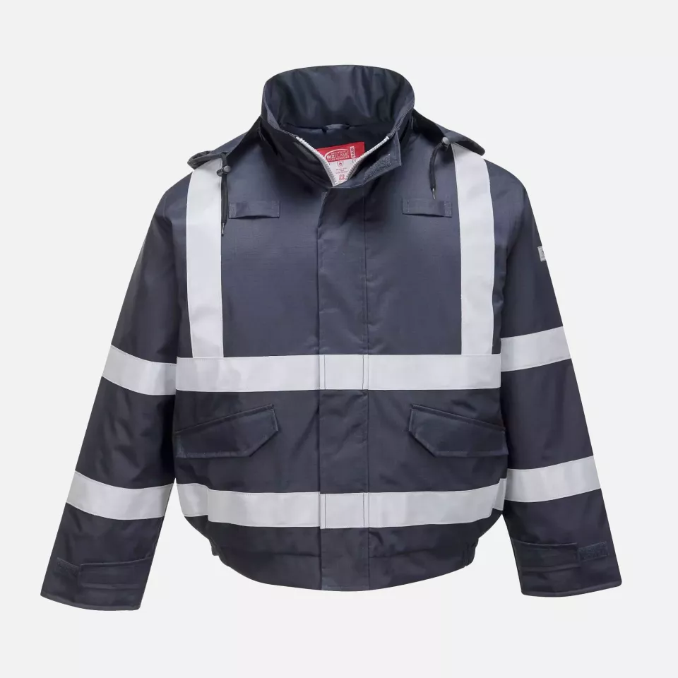 Portwest S783NAR, Bizflame Rain FR Multi Protection Bomber Jacket, Navy, image 1, gallery thumbnail