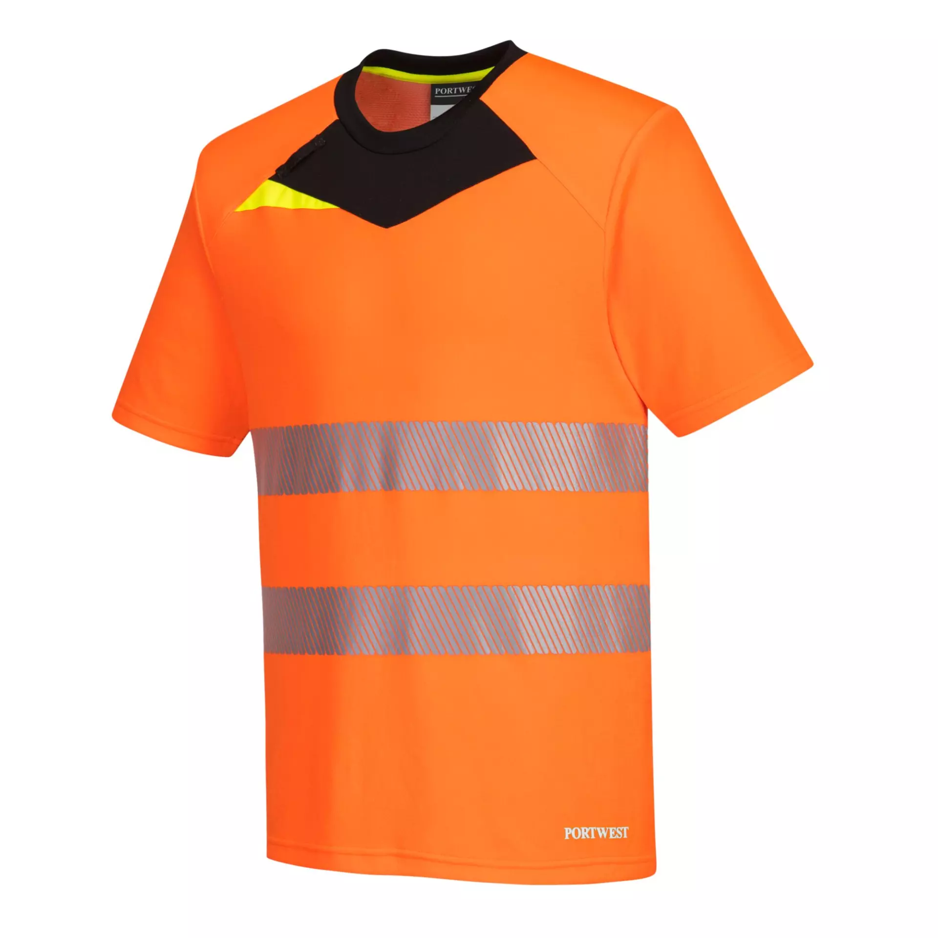 Portwest DX413OBR, DX4 Hi-Vis T-Shirt S/S, Orange/Black, image 3