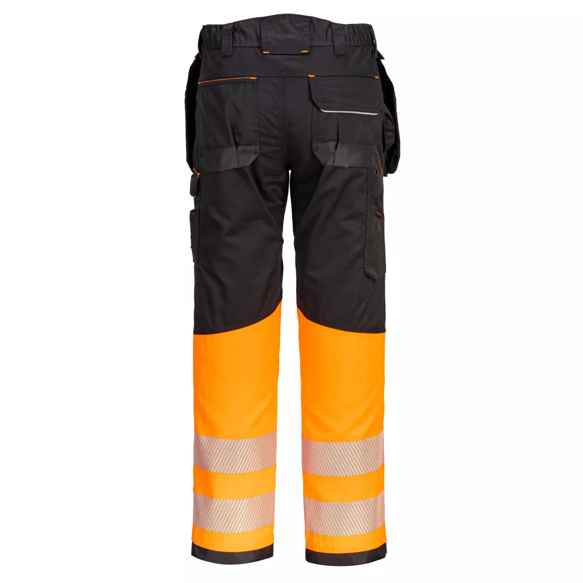 Portwest PW307OBR, PW3 Hi-Vis Class 1 Holster Pocket Trousers, Orange/Black, image 2