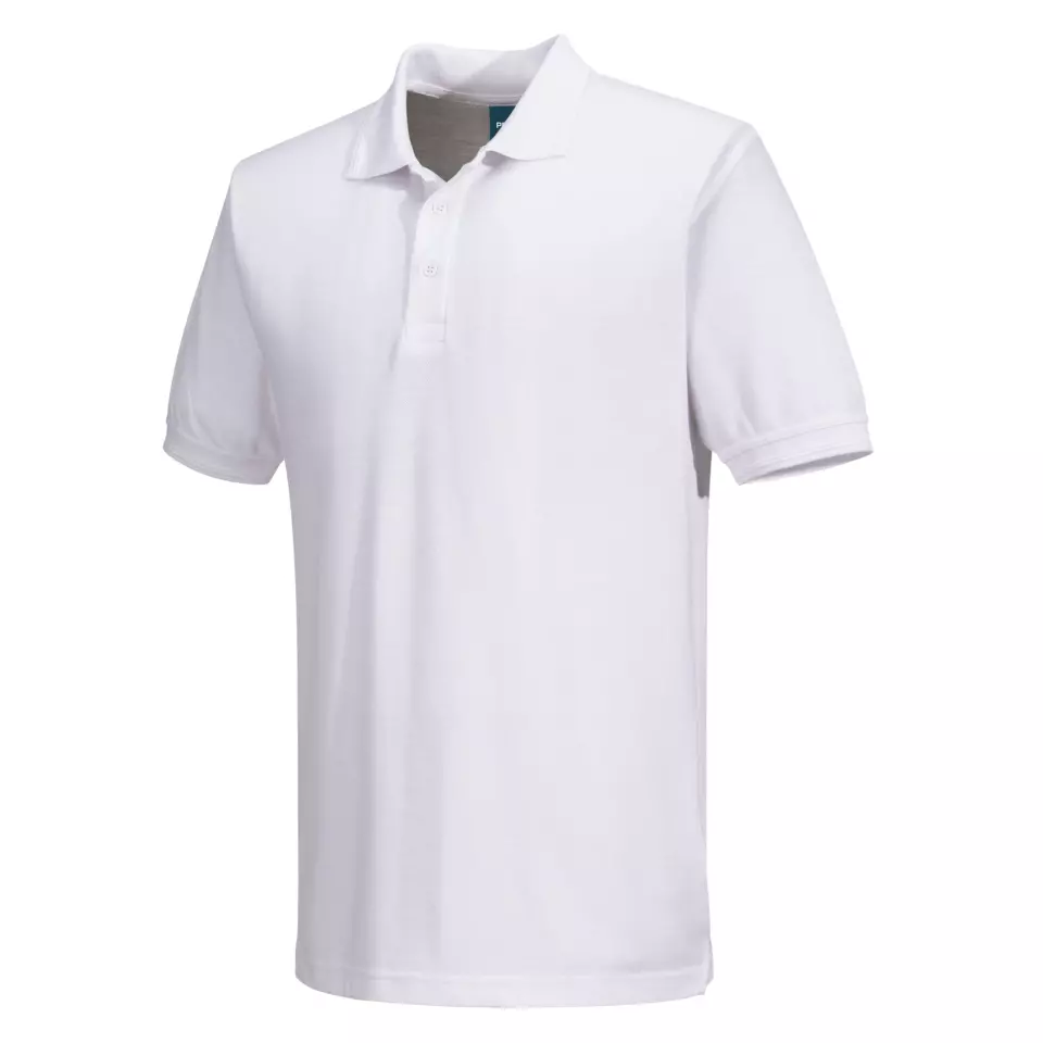 Portwest B210WHR, Naples Polo Shirt S/S, White, image 3, gallery thumbnail