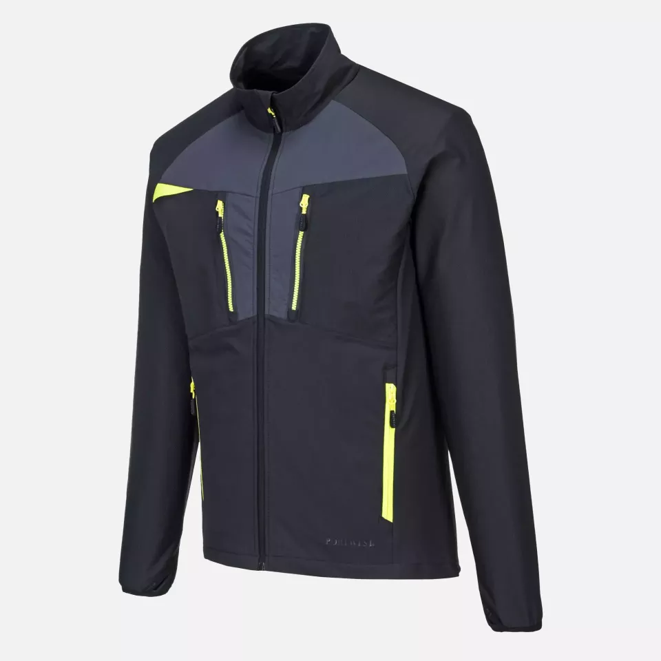Portwest DX480BKR, DX4 Zip Lightweight Mid Layer, Black, image 4, gallery thumbnail