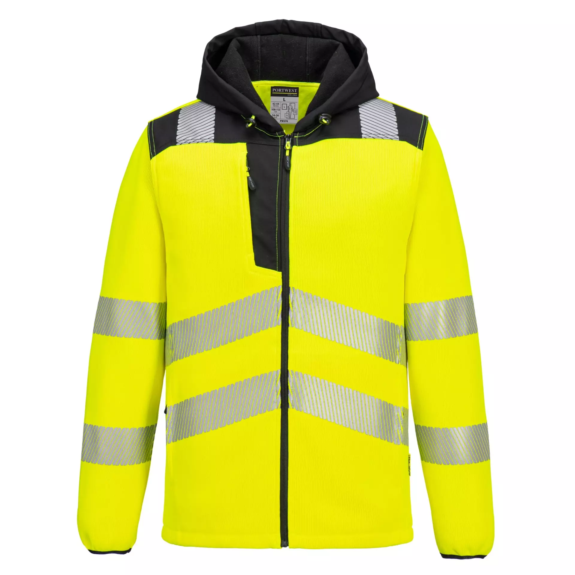 Portwest PW335YBR, Hi-Vis Technical Fleece, Yellow/Black, image 1
