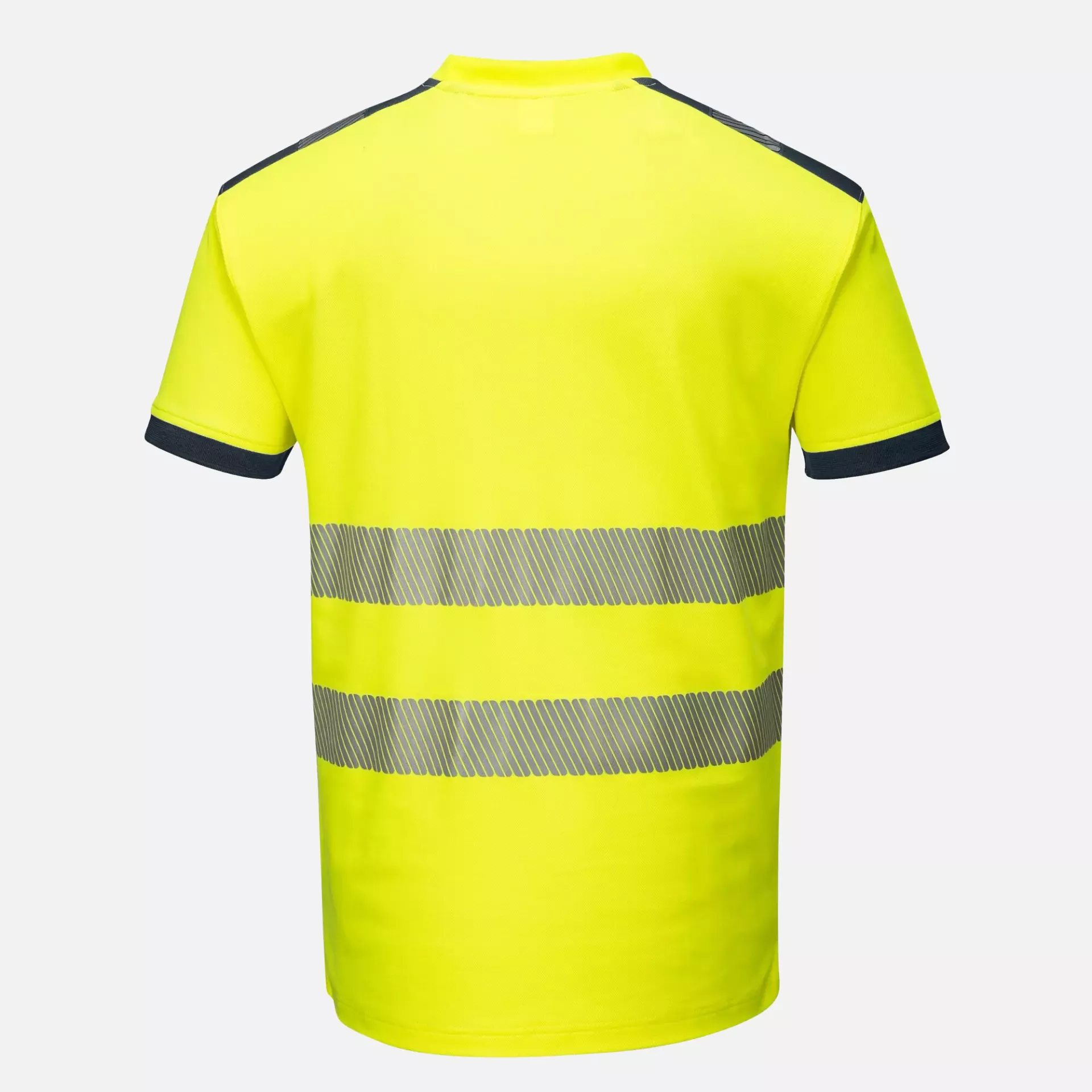 Portwest T181YNR, PW3 Hi-Vis Cotton Comfort T-Shirt S/S, Yellow/Navy, image 2
