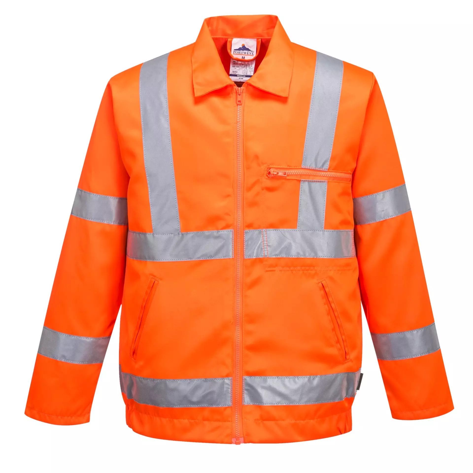 Portwest RT40ORR, Hi-Vis Polycotton Bomber Jacket, Orange, image 1