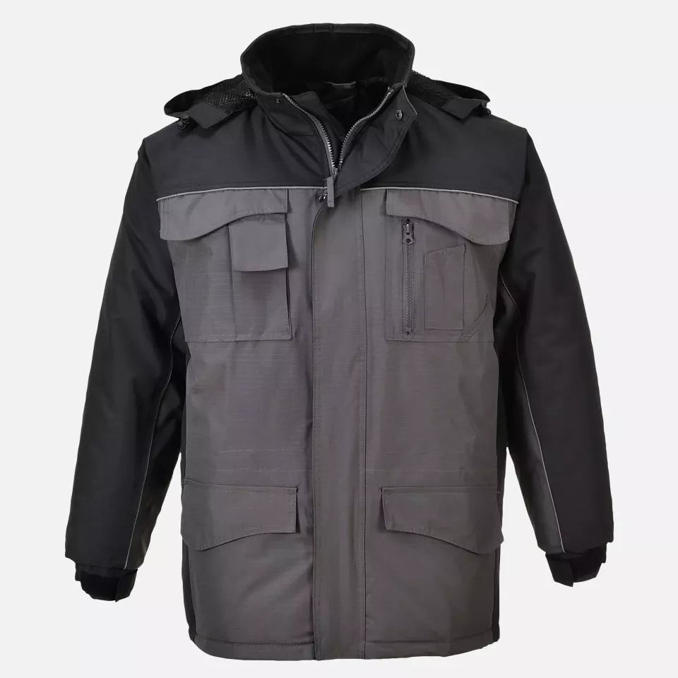 Portwest S562BYR, Ripstop Winter Jacket, Black/Grey, image 6, gallery thumbnail