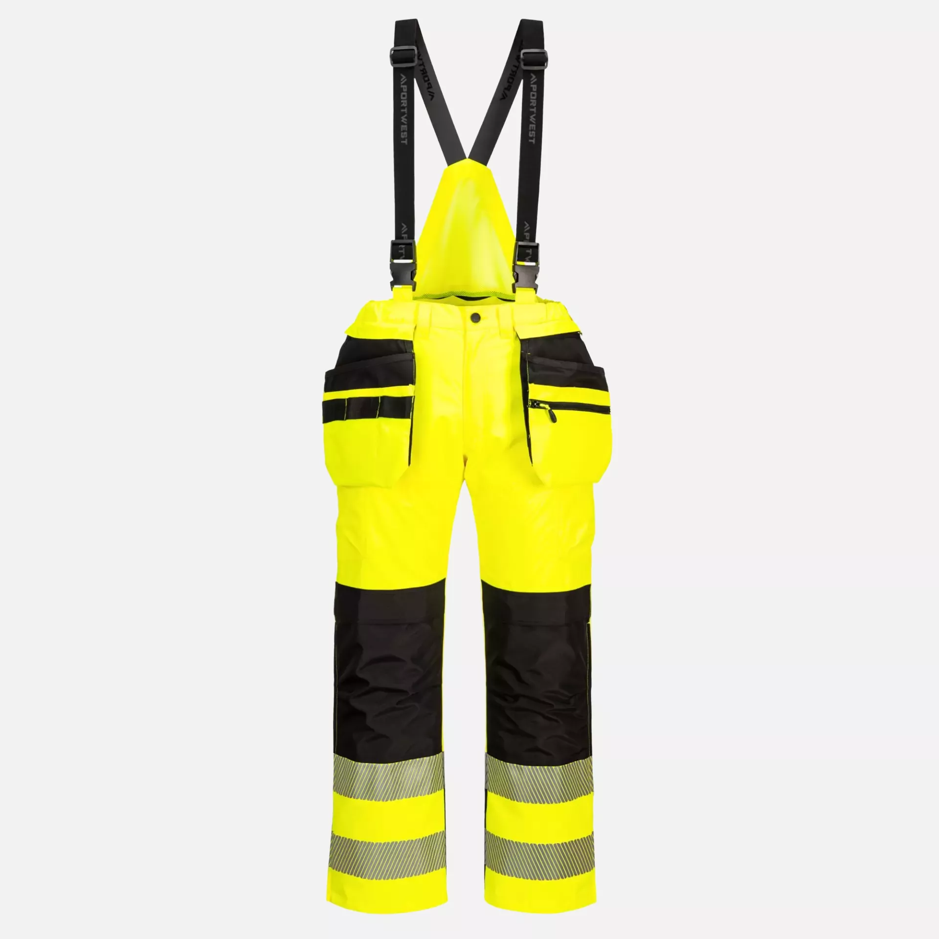 Portwest PW356YBR, PW3 Hi-Vis Rain Trousers, Yellow/Black, image 1