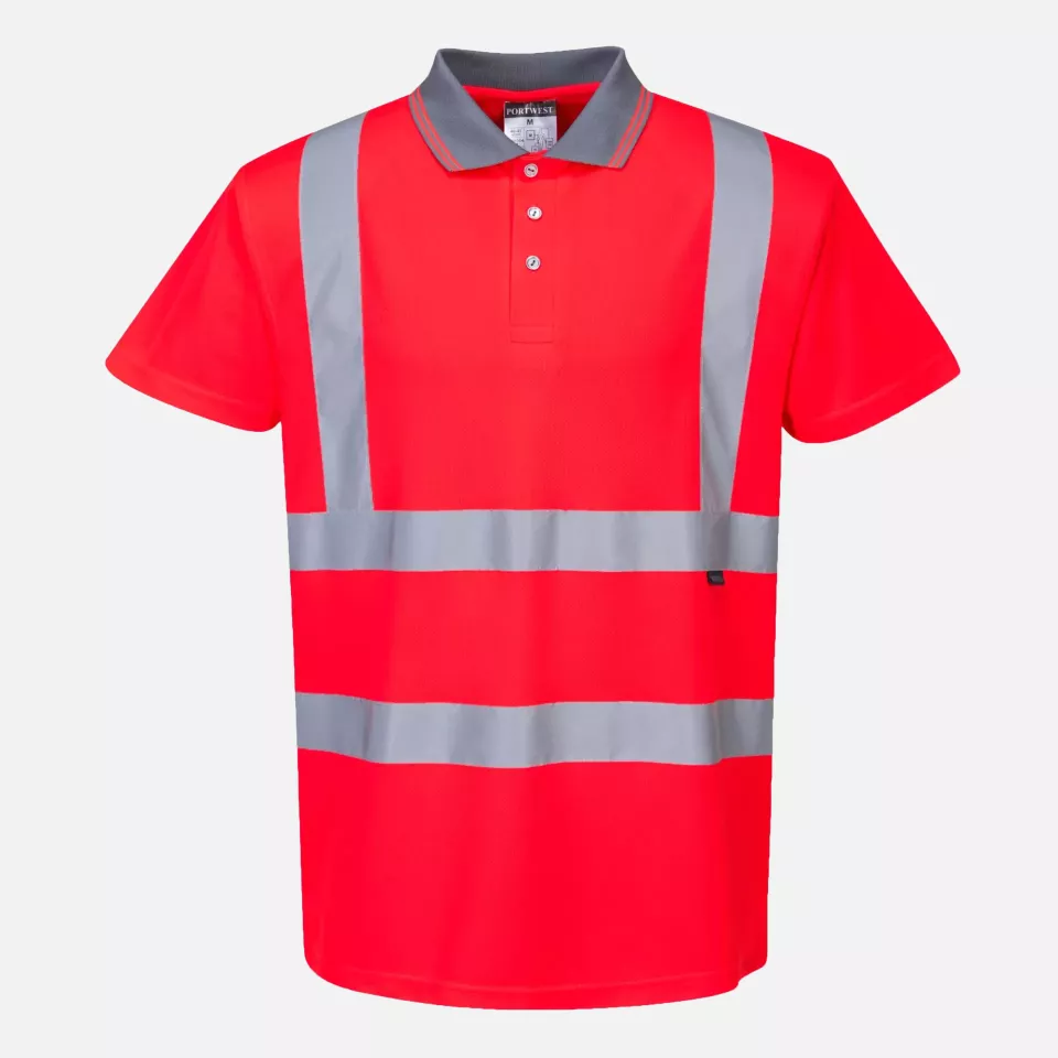 Portwest S477RER, Warnschutz-Poloshirt Kurzarm, Rot, image 1, gallery thumbnail