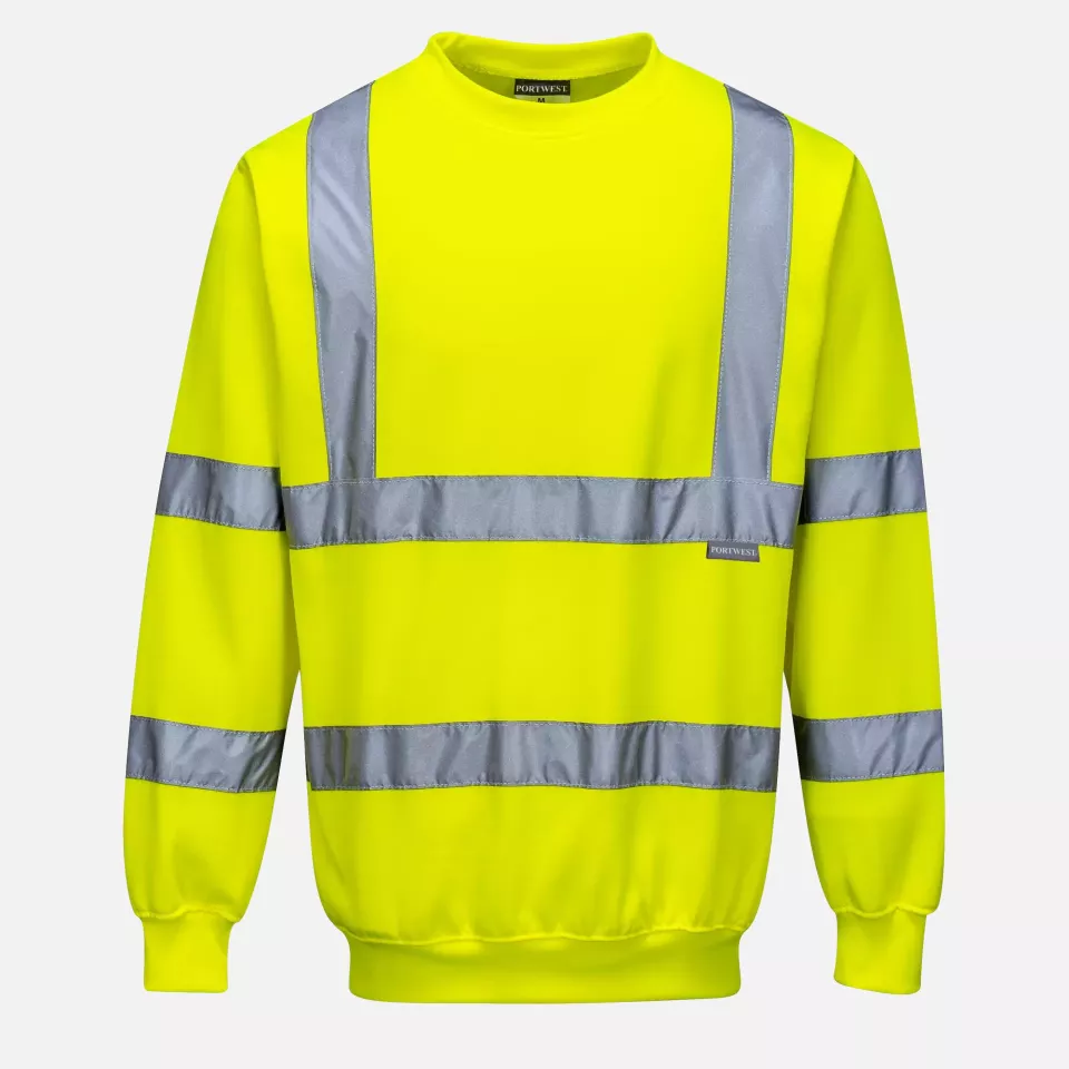 Portwest B303YER, Hi-Vis Sweatshirt, Yellow, image 1, gallery thumbnail
