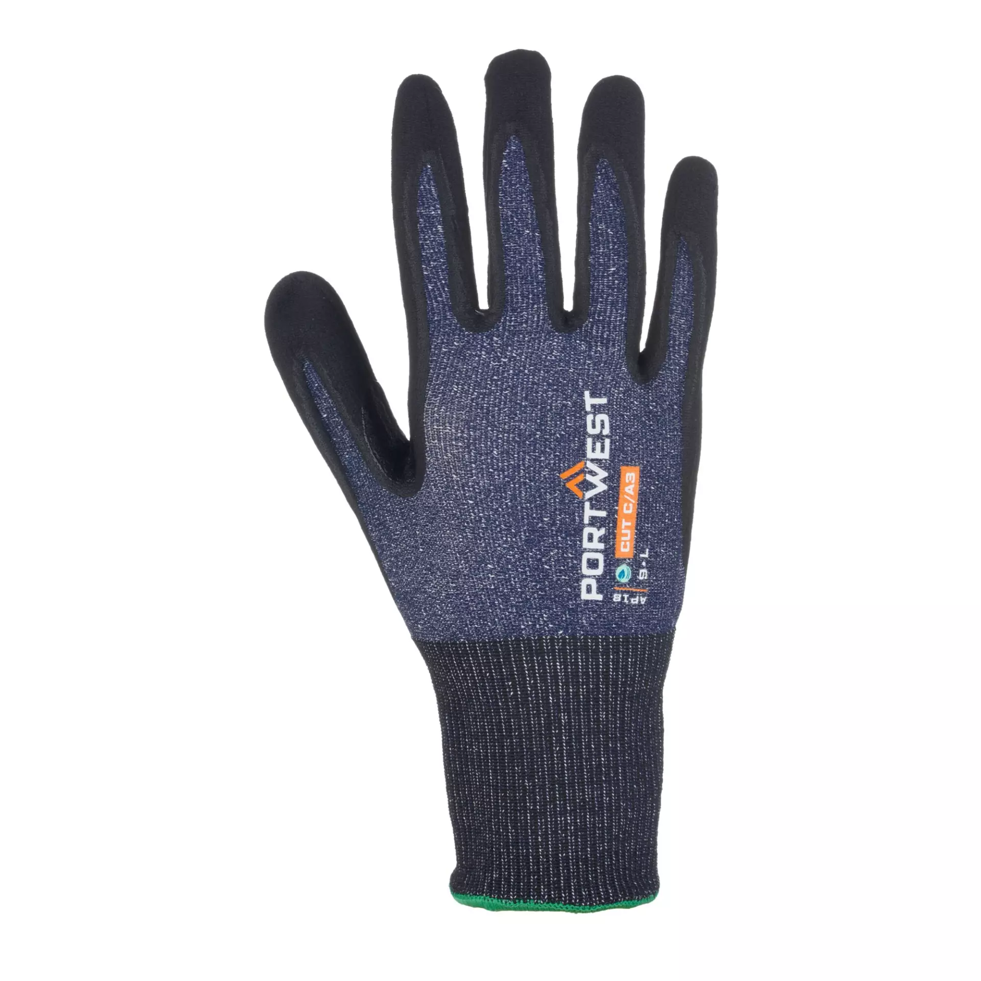 Portwest AP18B8R, SG Cut C15 Eco Nitrile Glove, Blue/Black, image 1