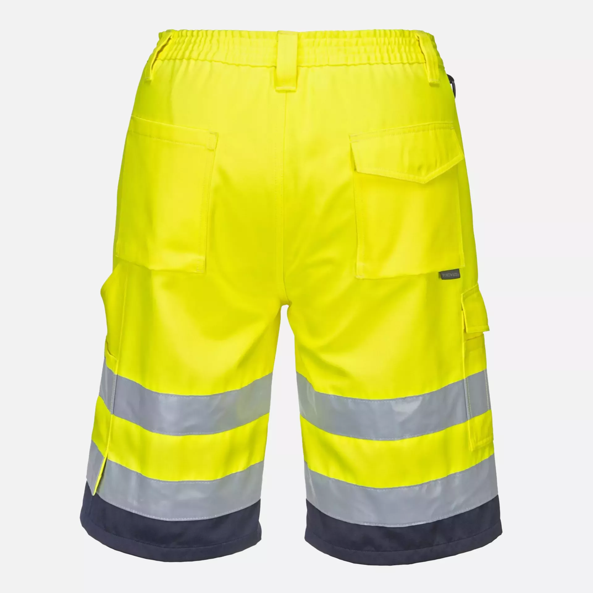 Portwest L043YNR, Hi-Vis Lightweight Polycotton Shorts, Yellow/Navy, image 2