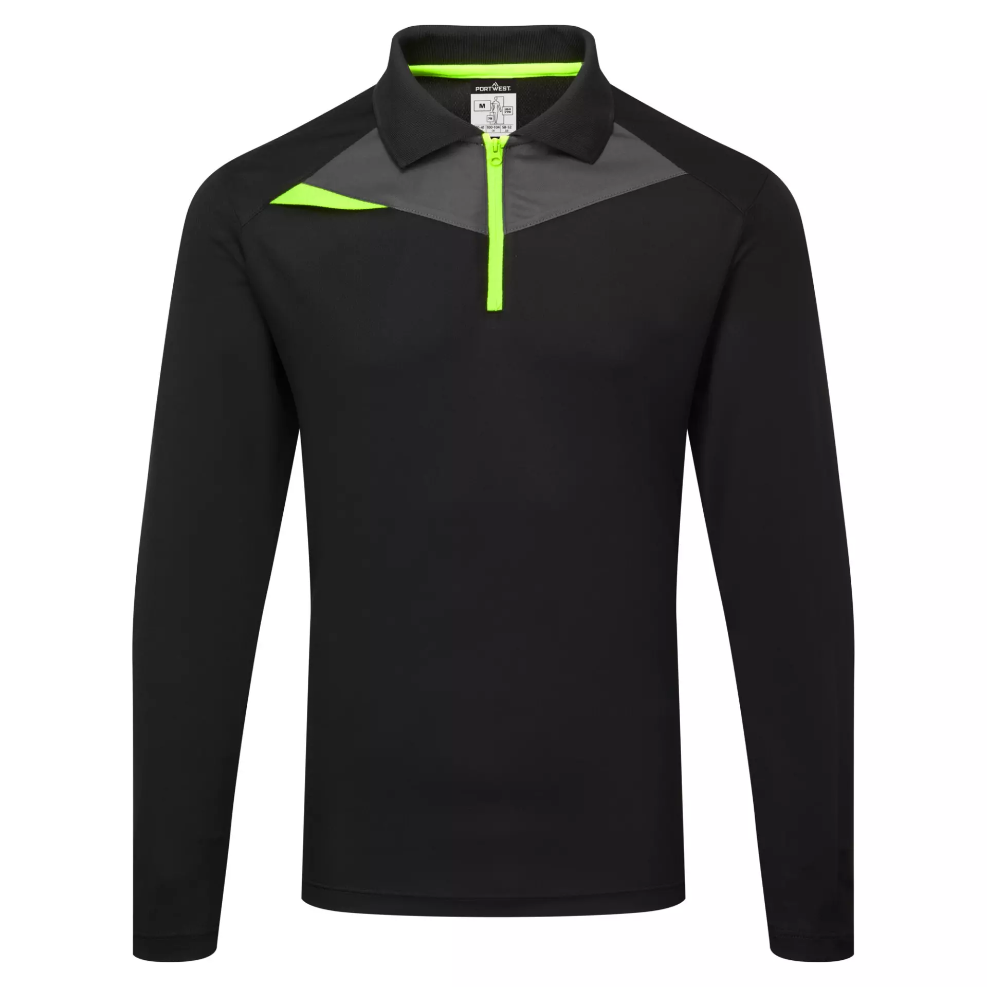 Portwest DX414BKR, DX4 Polo Shirt L/S, Black, image 1