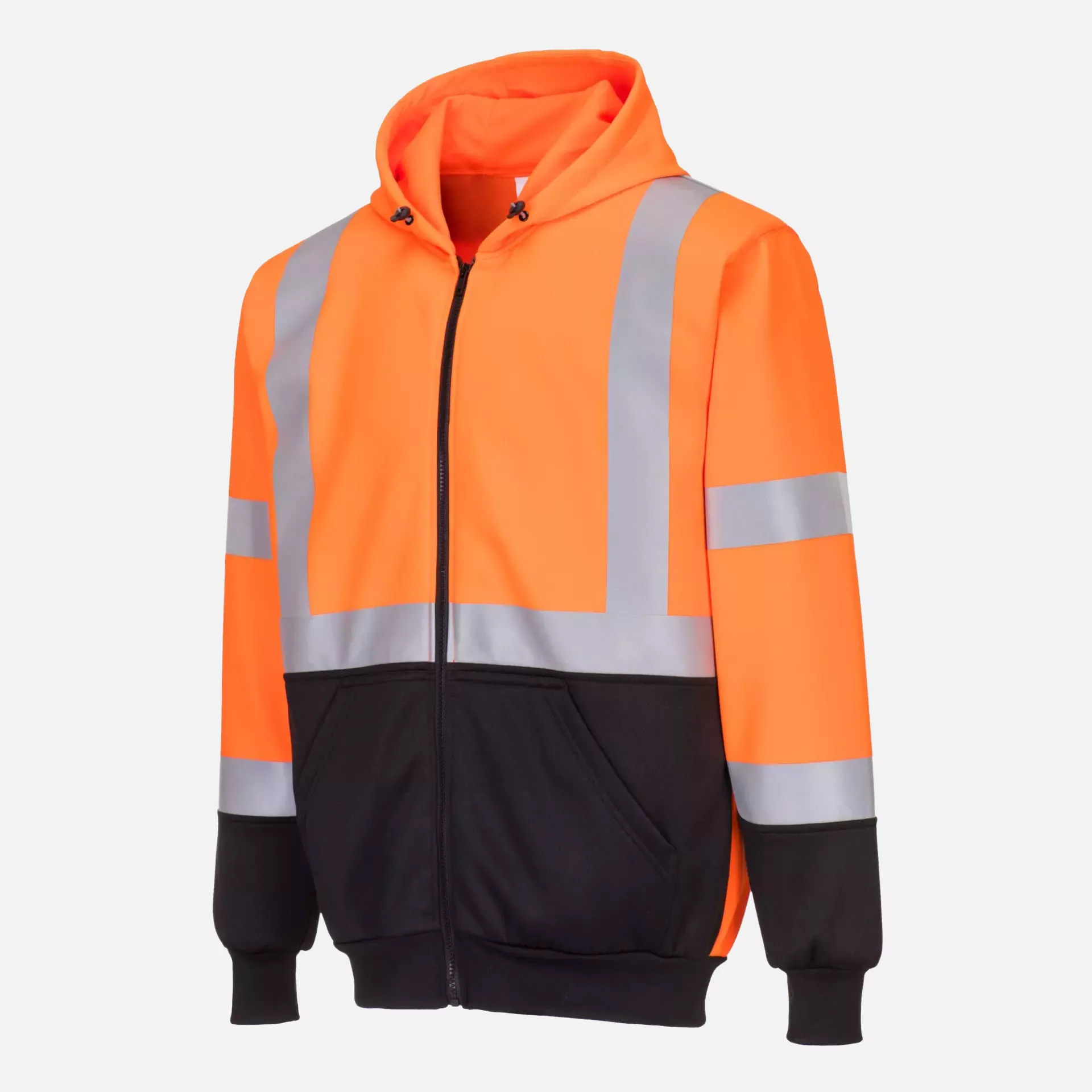 Portwest B315OBR, Hi-Vis Contrast Zipped Hoodie, Orange/Black, image 3
