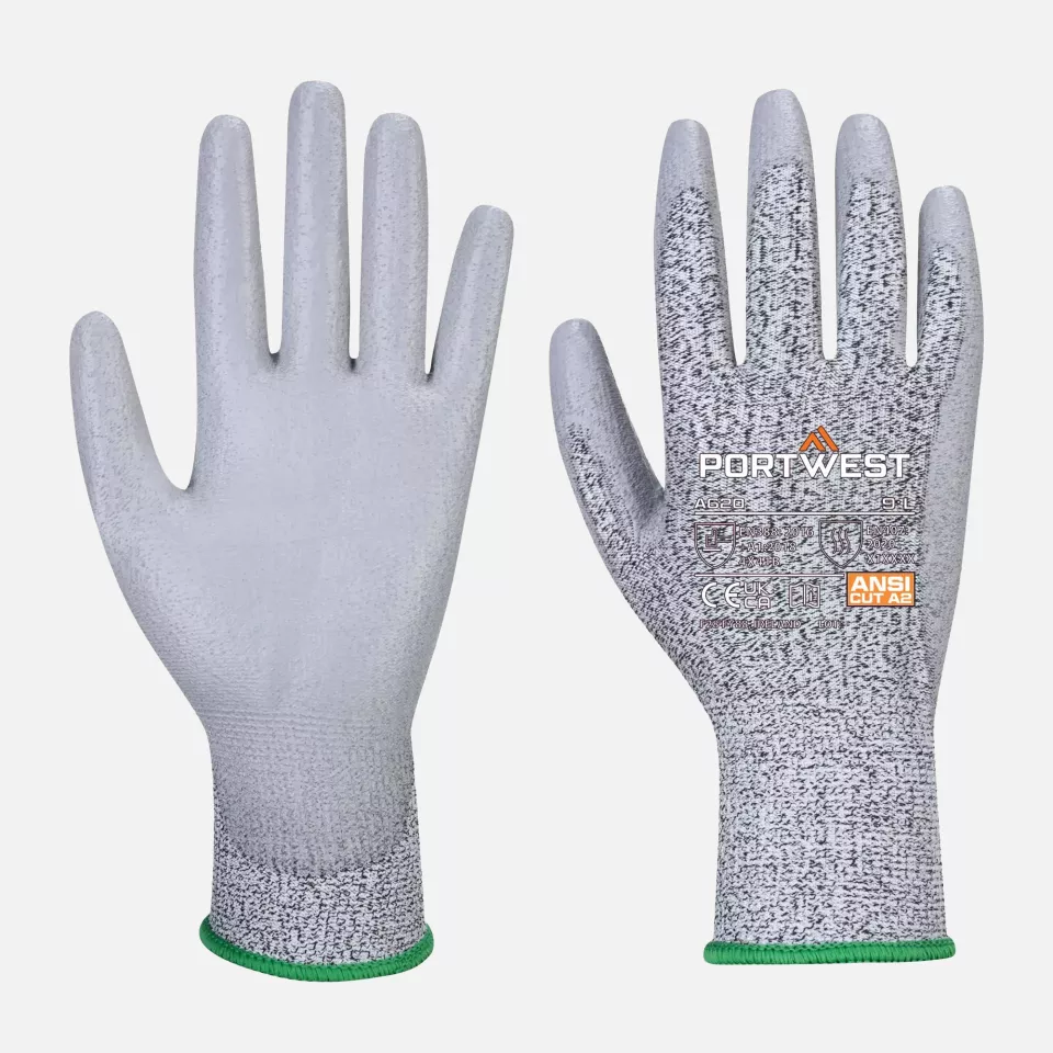 Portwest A620GRR, Cut B13 PU Glove, Grey, image 3, gallery thumbnail