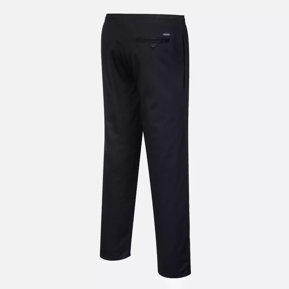 Portwest C070BKT, Chef's Drawstring Trousers, Black Tall, image 2, gallery thumbnail