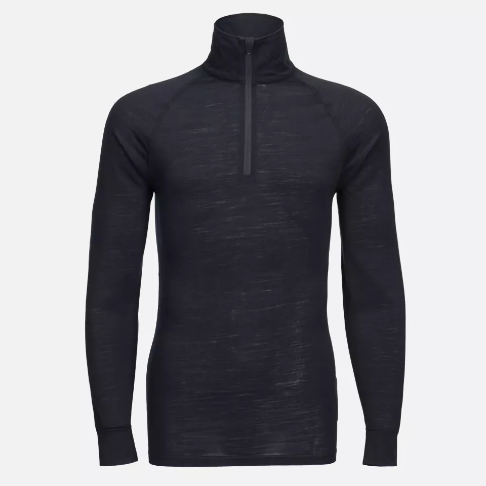Portwest B184BKR, Merino Wool 1/4 Zip Baselayer Top, Black, image 1, gallery thumbnail