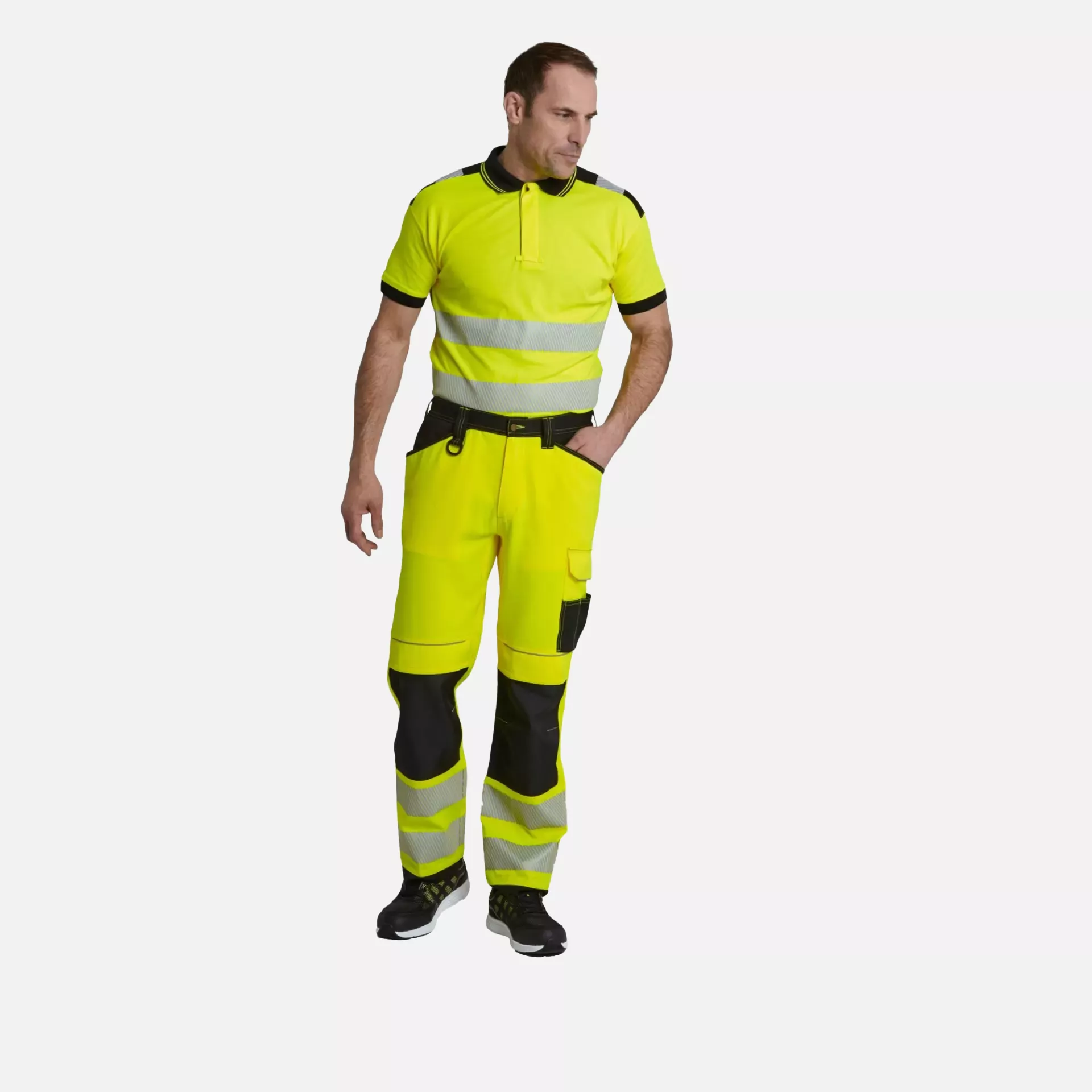 Portwest PW340OBR, PW3 Hi-Vis Work Trousers, Orange/Black, image 5