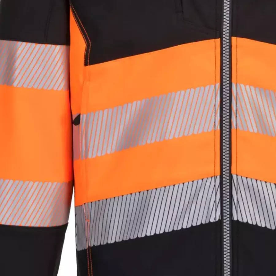 **Reflexstreifen** erhöhen die Sichtbarkeit und helfen Ihnen, sich bei der Arbeit in geschäftigen Umgebungen gesehen und sicher zu fühlen.