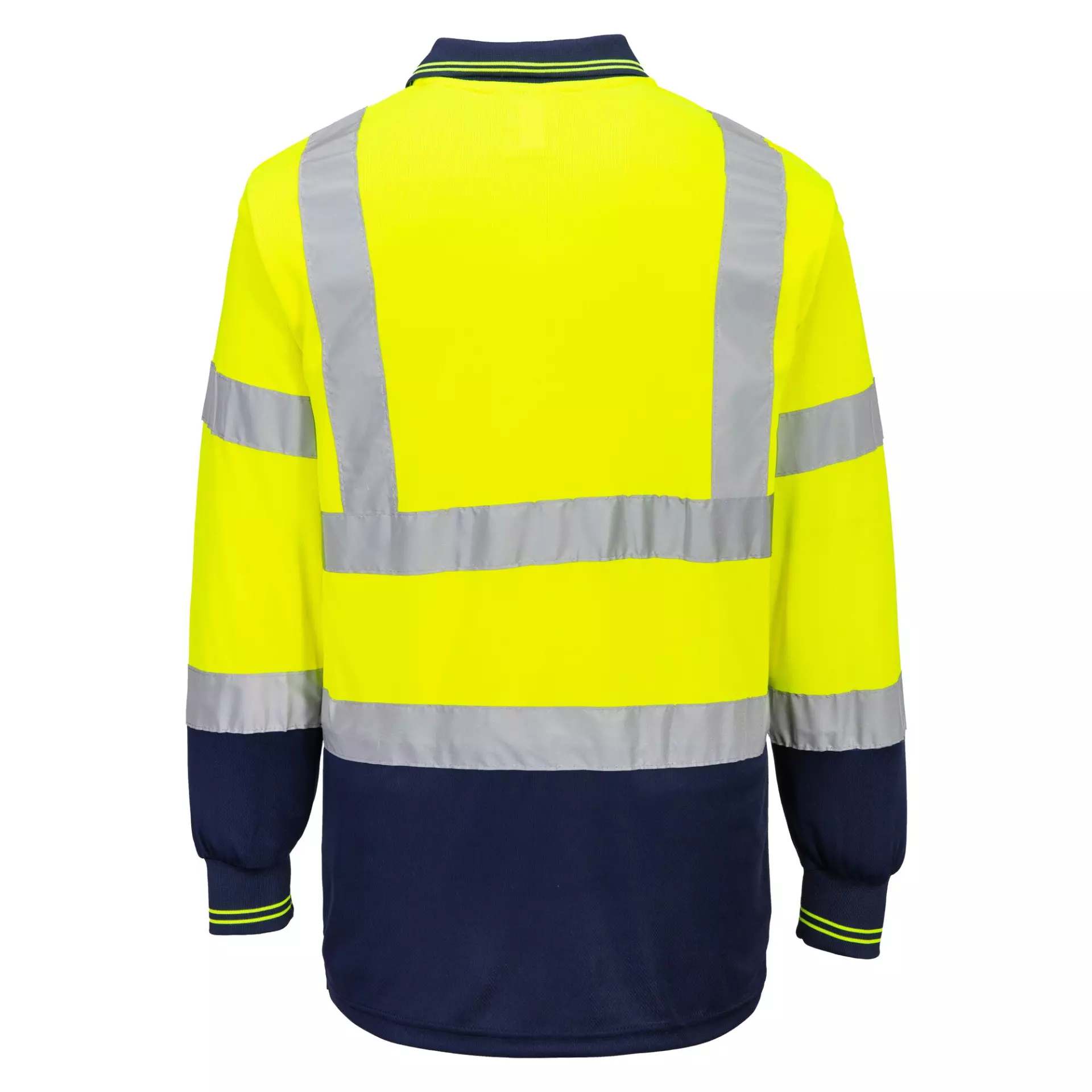 Portwest S279YNR, Hi-Vis Contrast Polo Shirt L/S, Yellow/Navy, image 2