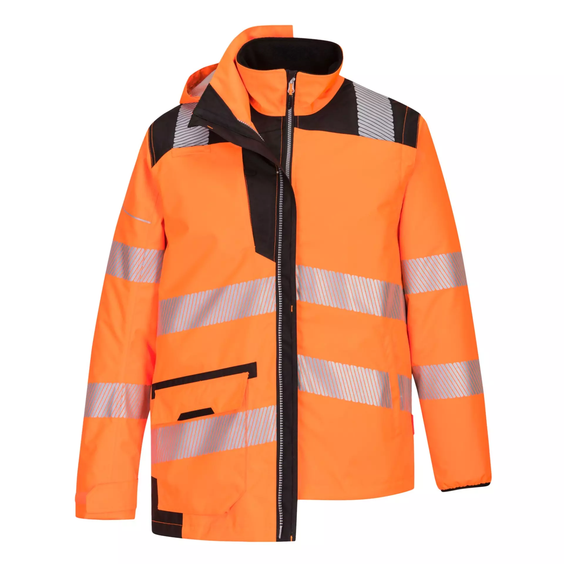 Portwest PW367OBR, PW3 Hi-Vis Breathable 5-in-1 Jacket, Orange/Black, image 2