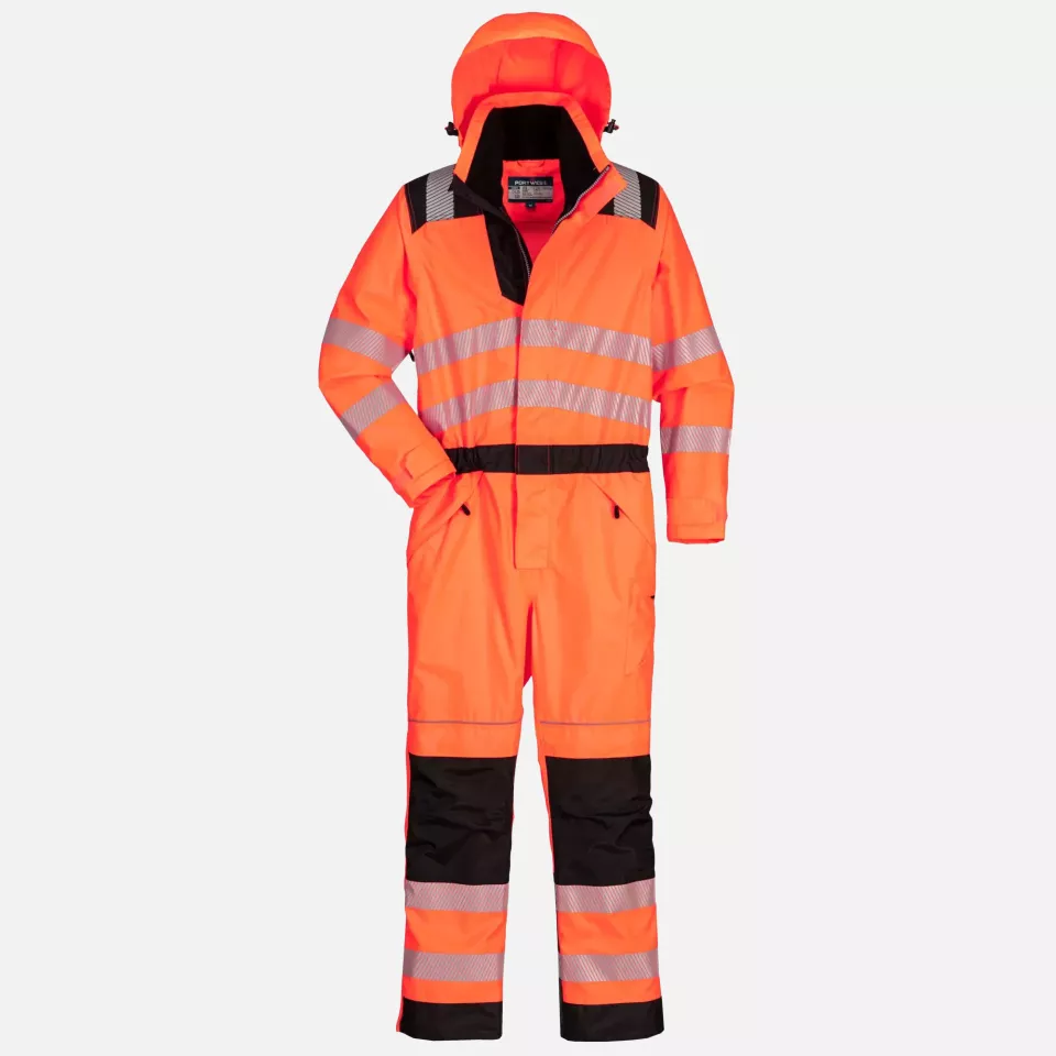Portwest PW355OBR, PW3 Hi-Vis Regenoverall, Orange/Schwarz, image 3, gallery thumbnail