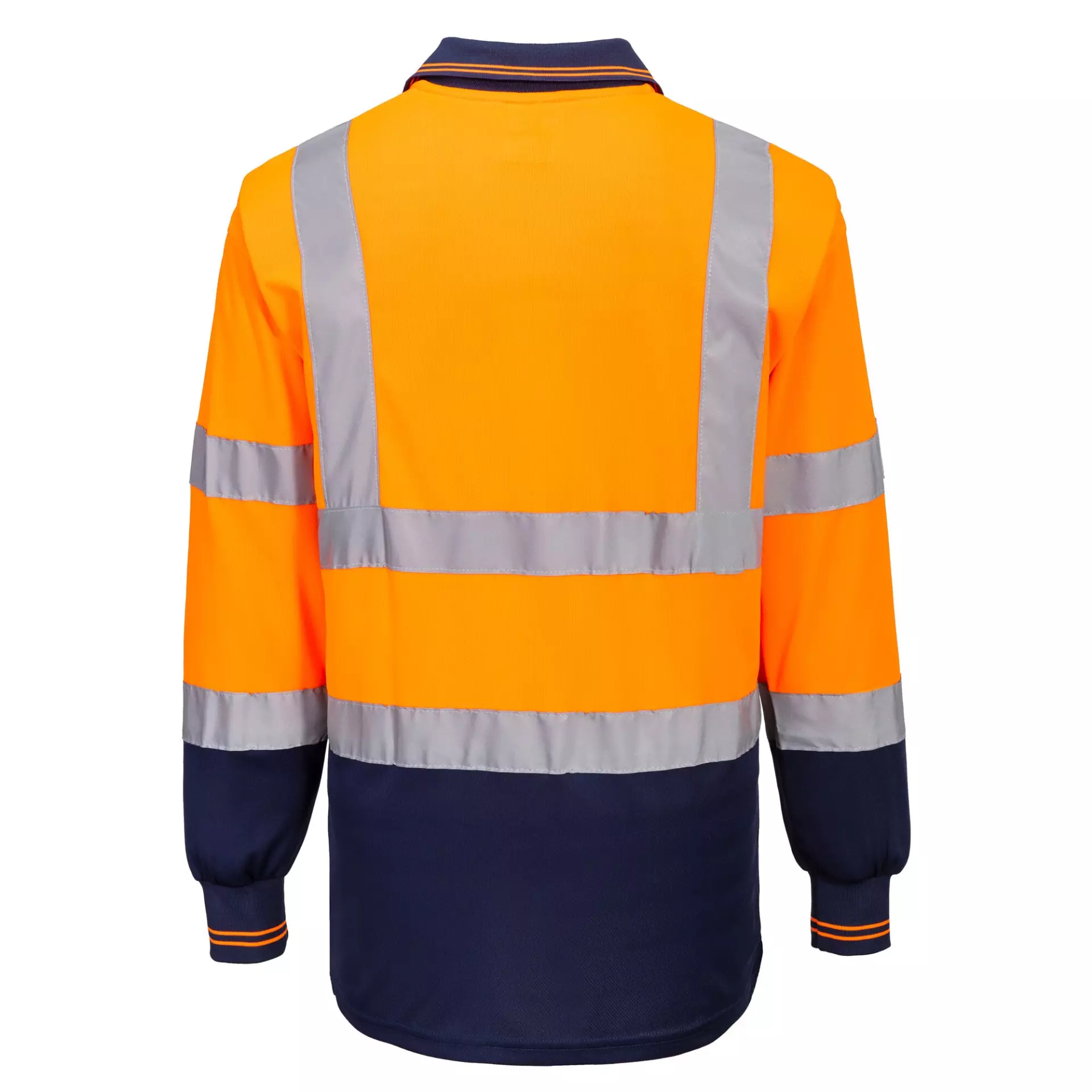 Portwest S279ONR, Hi-Vis Contrast Polo Shirt L/S, Orange/Navy, image 2