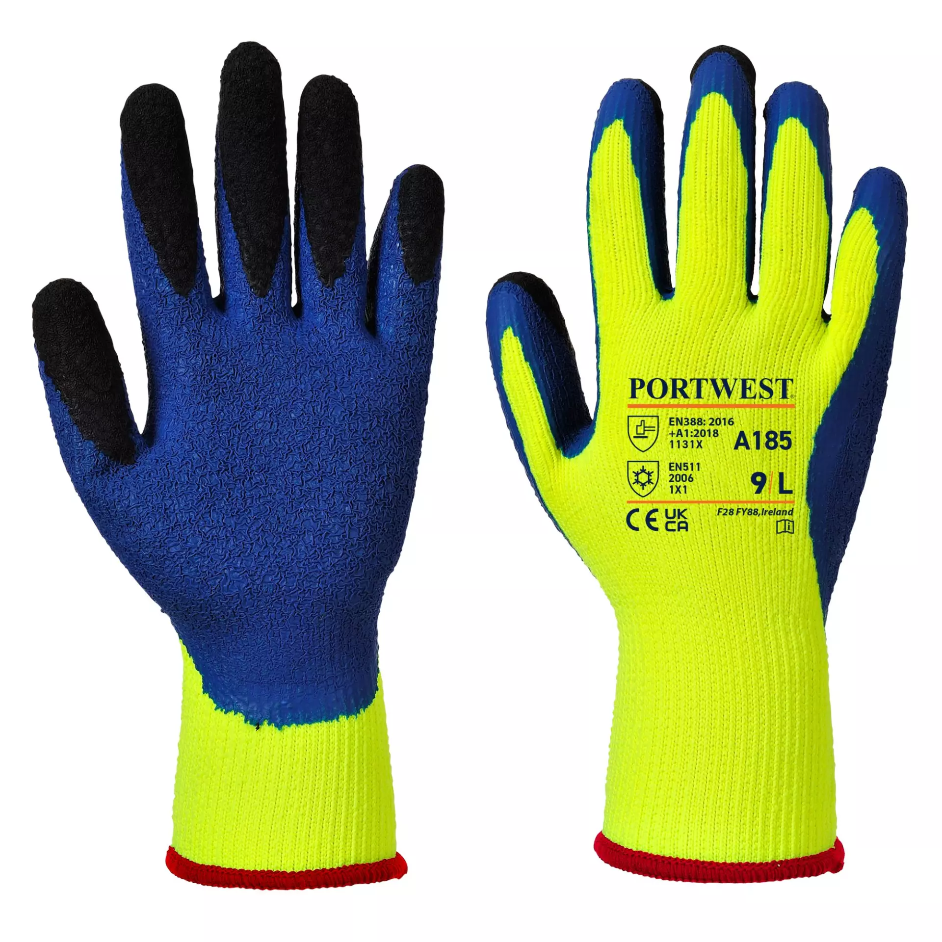 Portwest A185Y4R, Duo-Therm Glove, Yellow/Blue, image 1