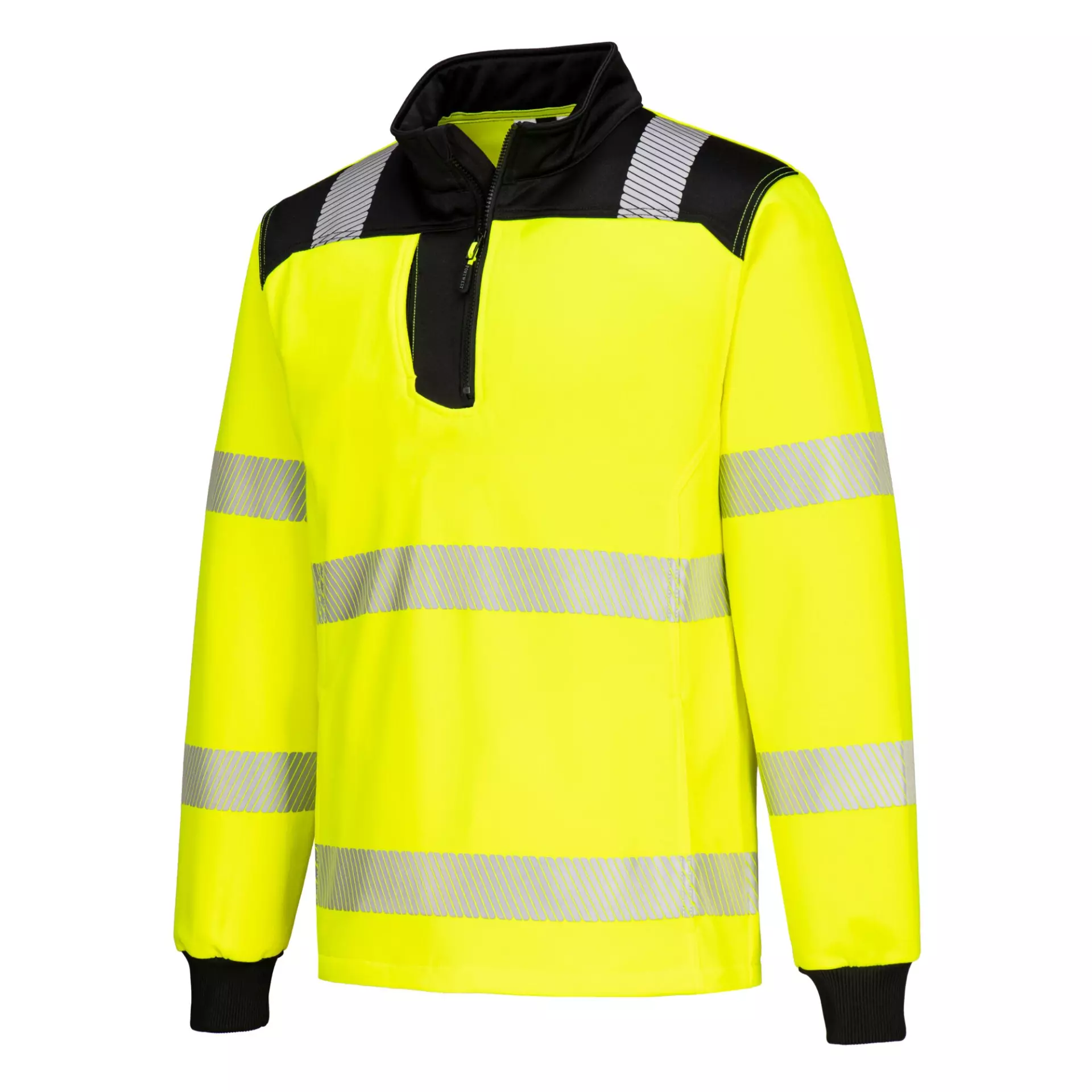 Portwest PW326YBR, PW3 Hi-Vis 1/4 Zip Sweatshirt, Yellow/Black, image 3