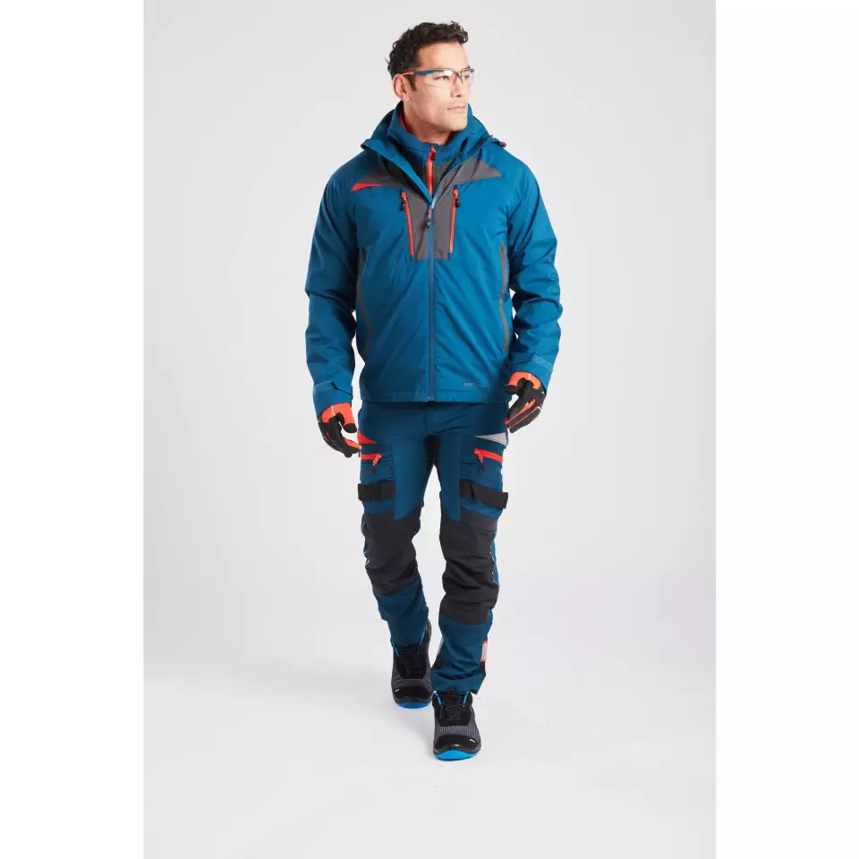 Portwest DX463MBR, DX4 Rain Jacket, Metro Blue, image 6, gallery thumbnail