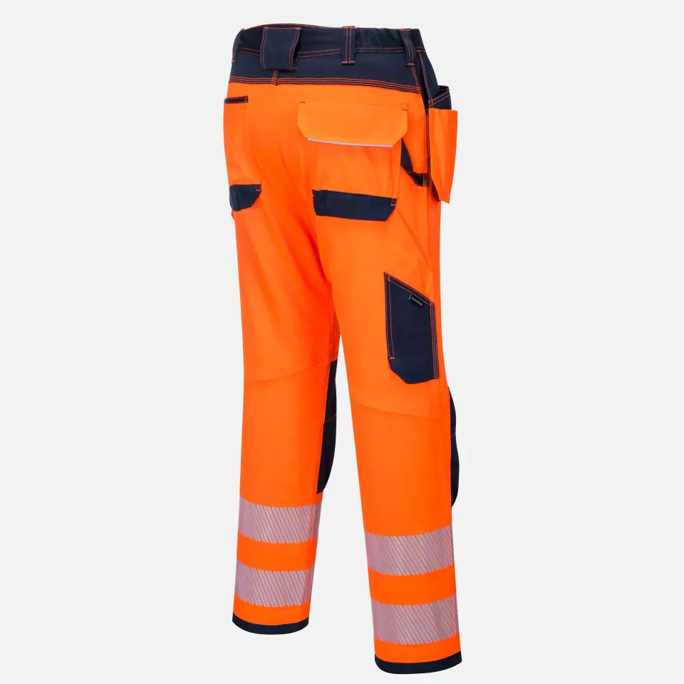 Portwest T501ONS, PW3 Hi-Vis Arbeitshose mit Holstertaschen, Orange/Marine Kurz, image 4, gallery thumbnail