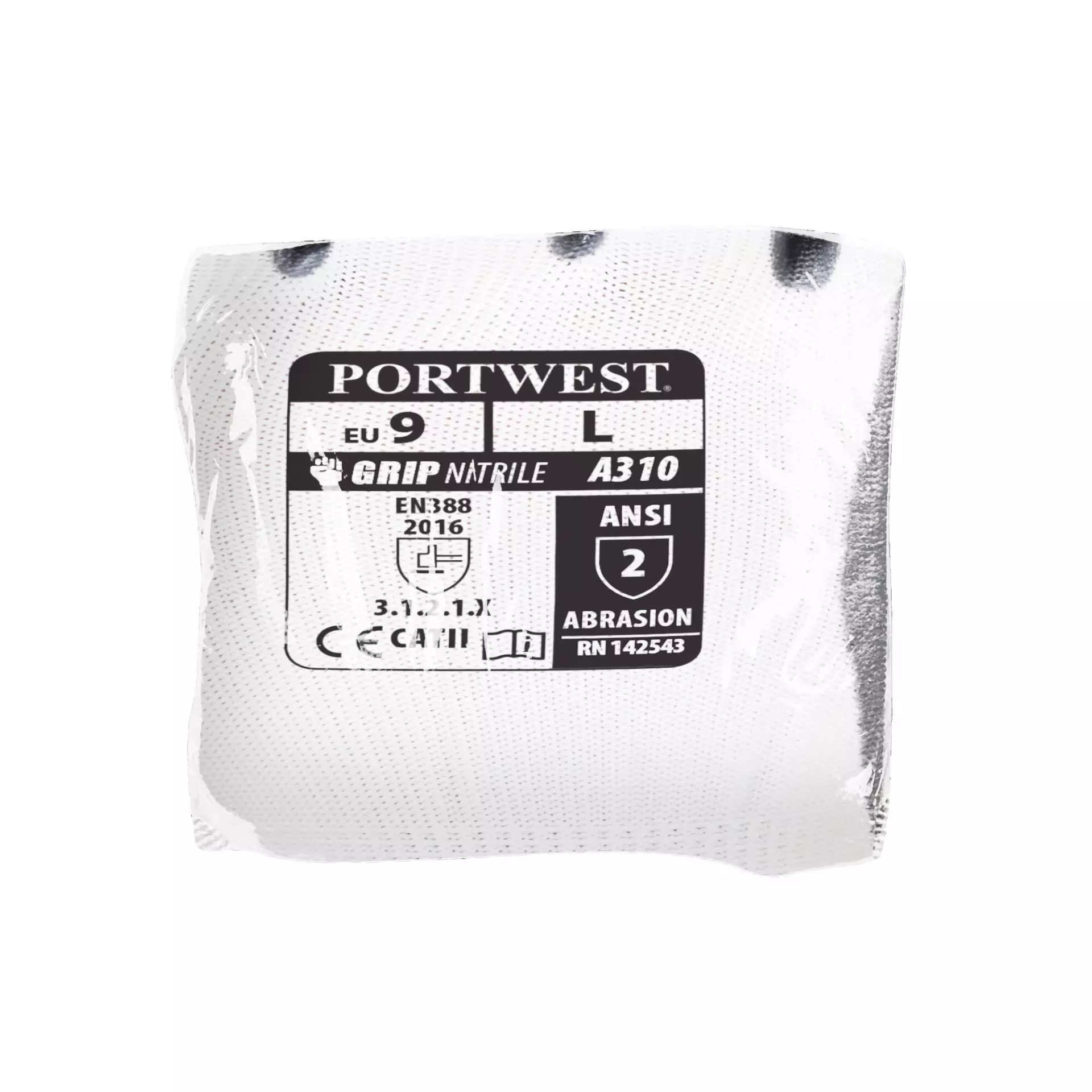 Portwest VA310W7R, Flexo Grip Nitrile Glove (Vending), White/Grey, image 3